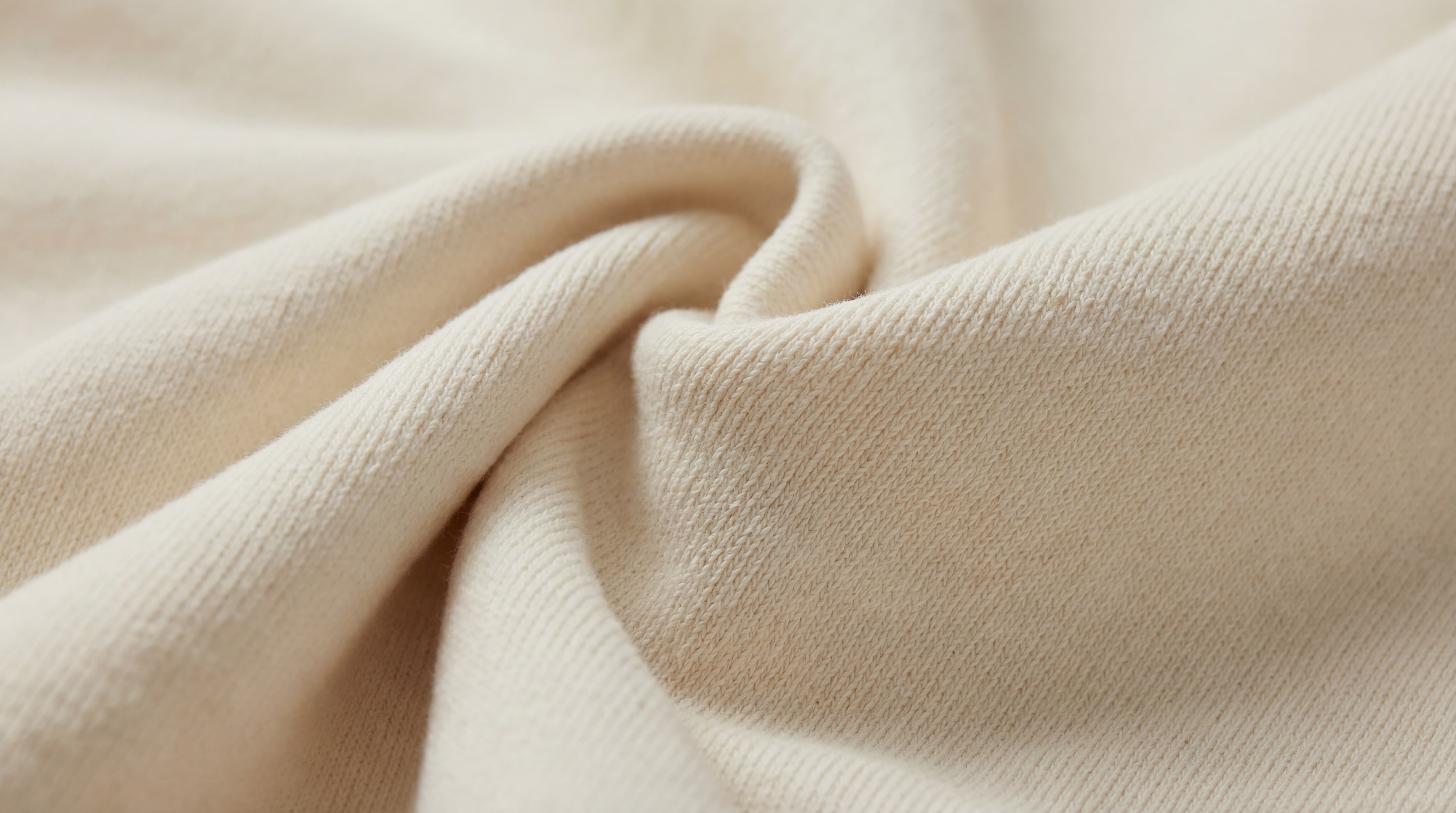 Close-up of beige fabric with folds
