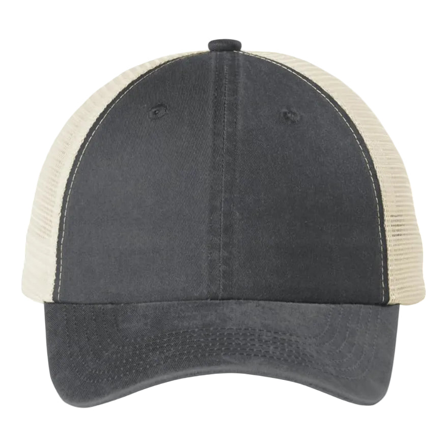 Dark  cotton twill baseball cap with breathable mesh back
