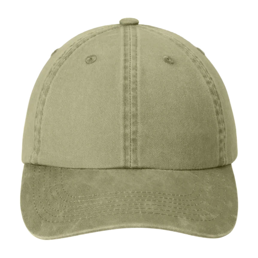 Khaki washed cotton dad cap front view