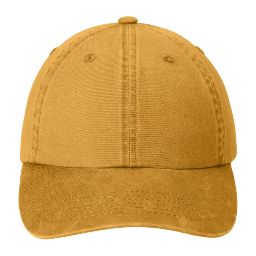 Blue cotton twill dad cap front view