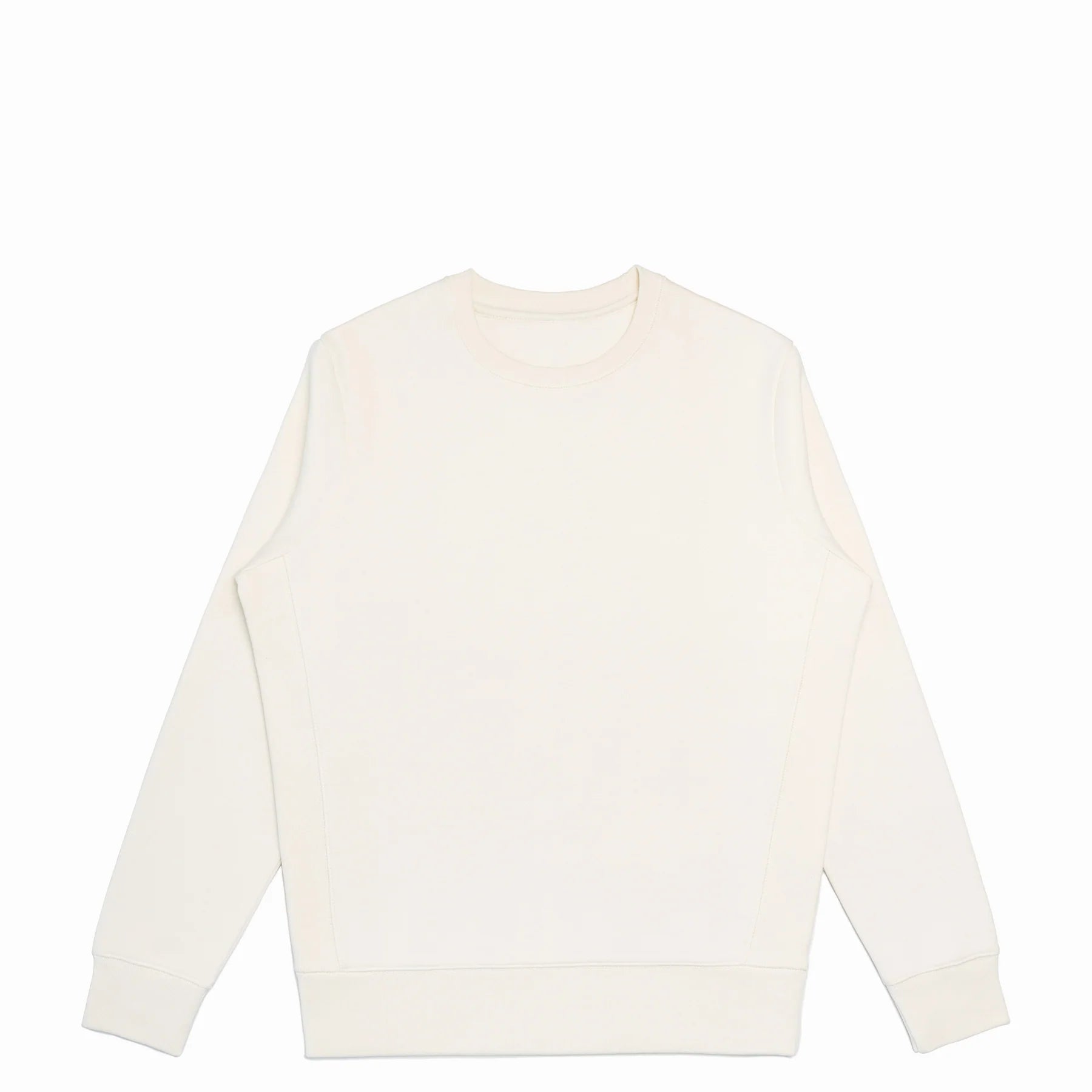 EMERCYN Essential Crewneck – milk off-white unisex premium cotton sweatshirt with custom branding