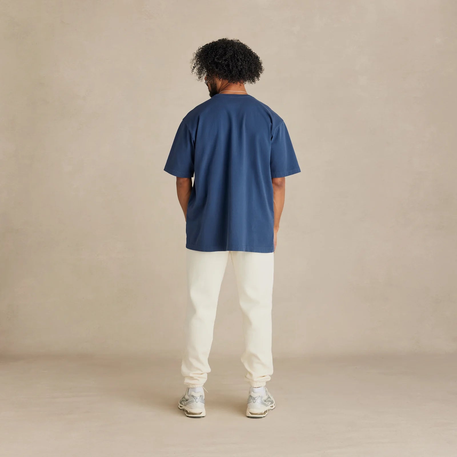 The Easy Fit Tee navy t-shirt worn by model back view