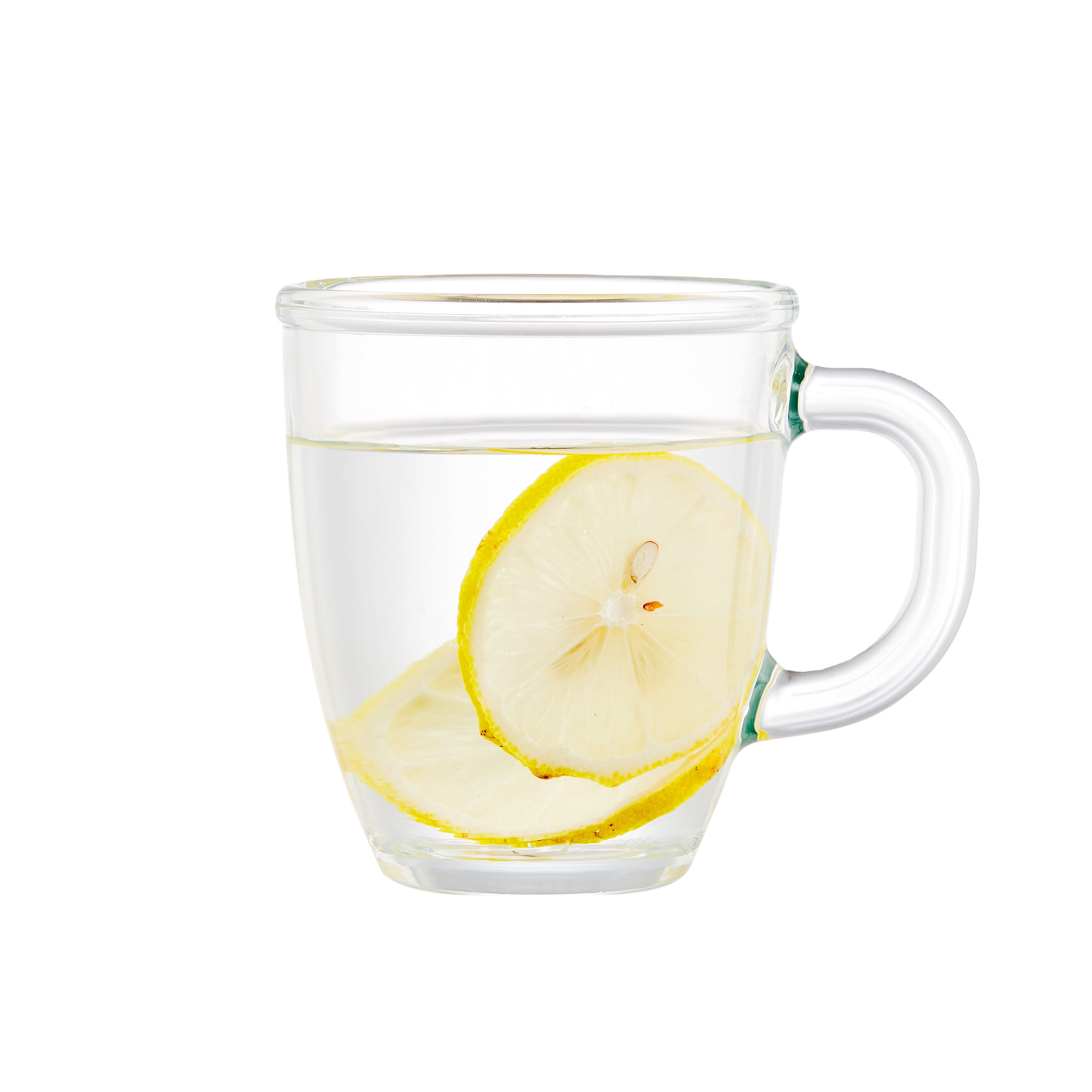 Borosilicate glass mug with lemon water 350 ml