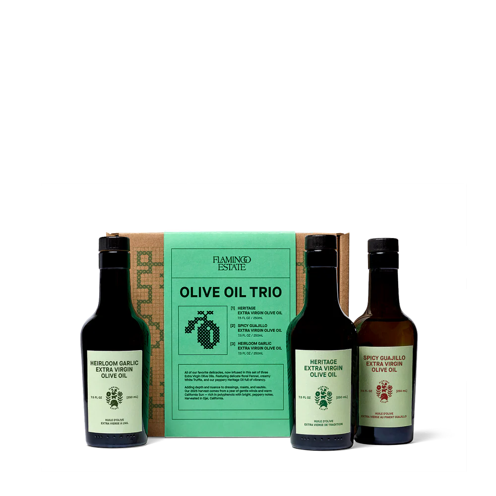 Flamingo Estate Olive Oil Trio festive edition, luxury branded food gift box