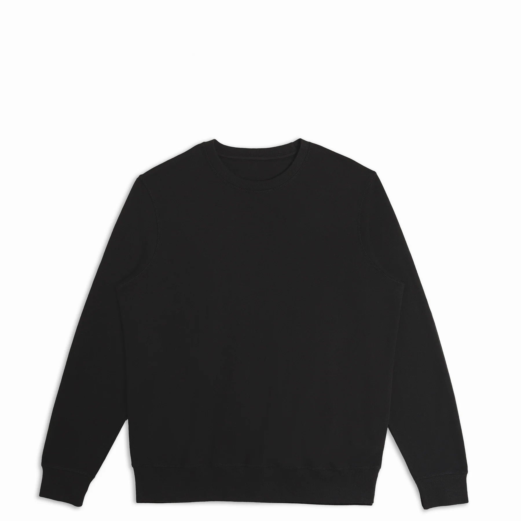 The Classic Crewneck black unisex sweatshirt front view