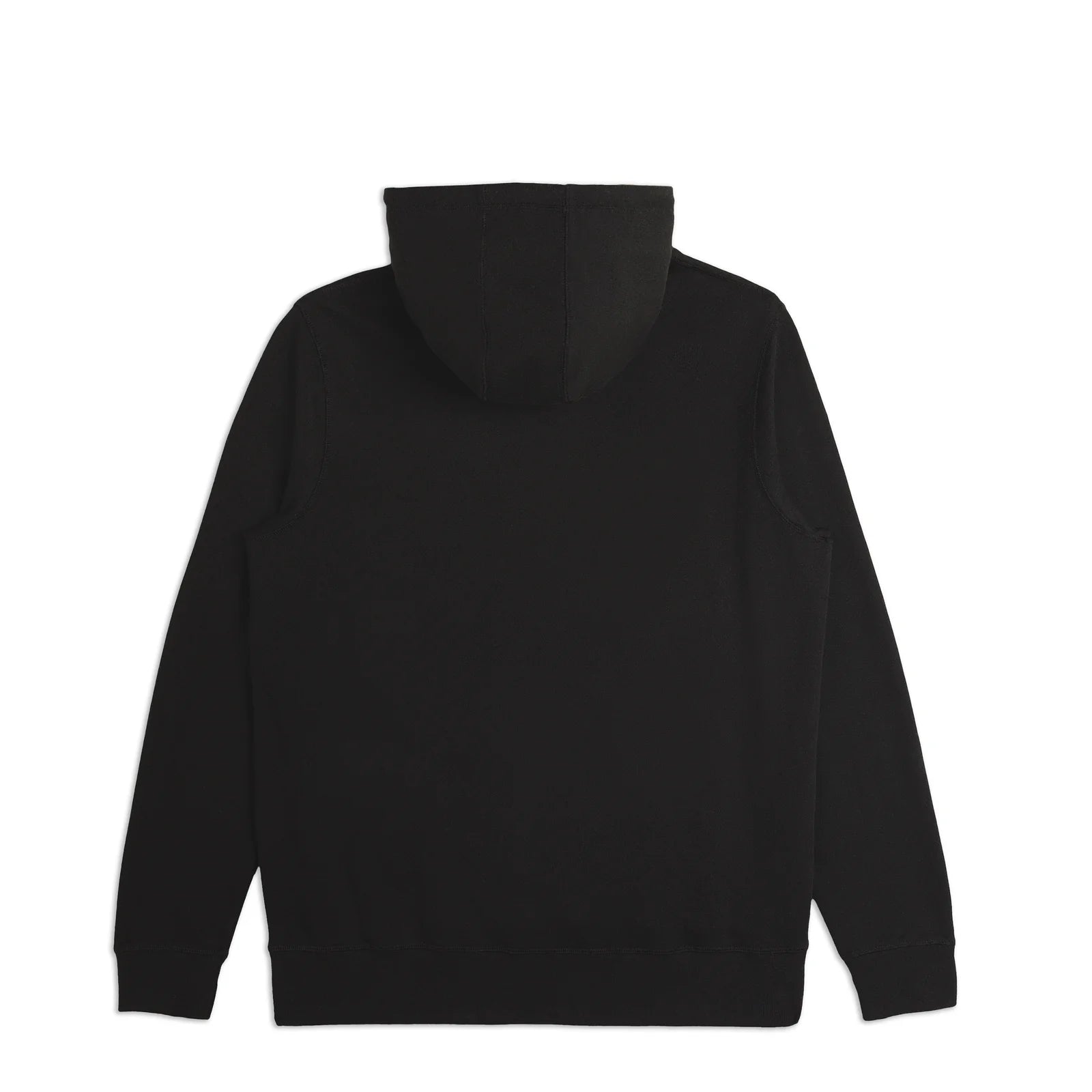 Black  unisex cotton hoodie on a white background