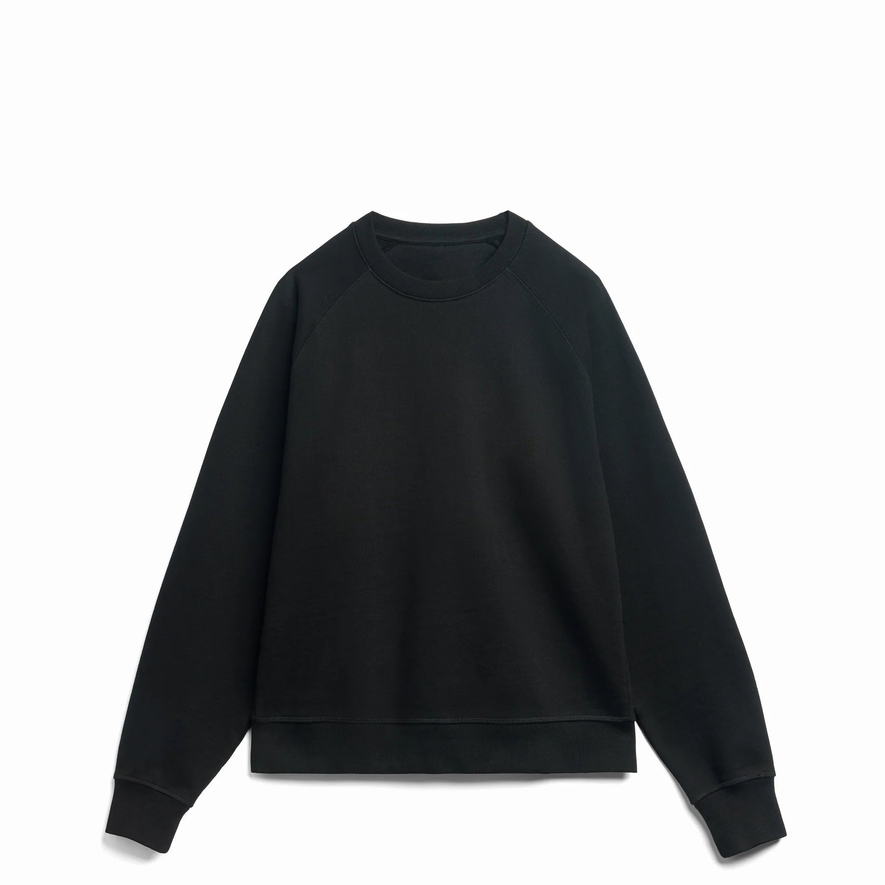 The Relaxed Crewneck black unisex sweatshirt front view