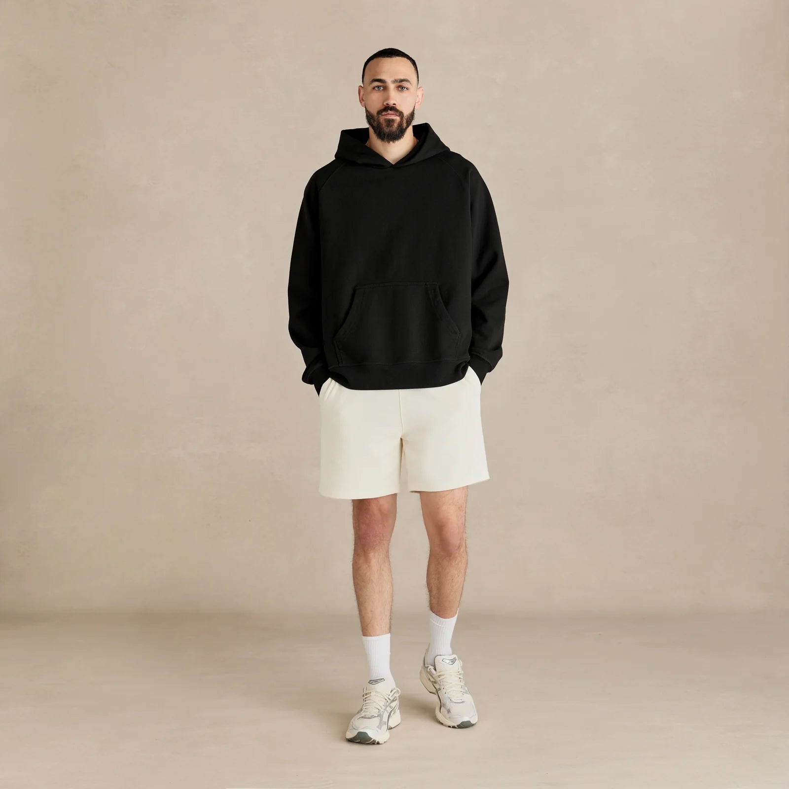 Men’s black organic cotton hoodie relaxed fit