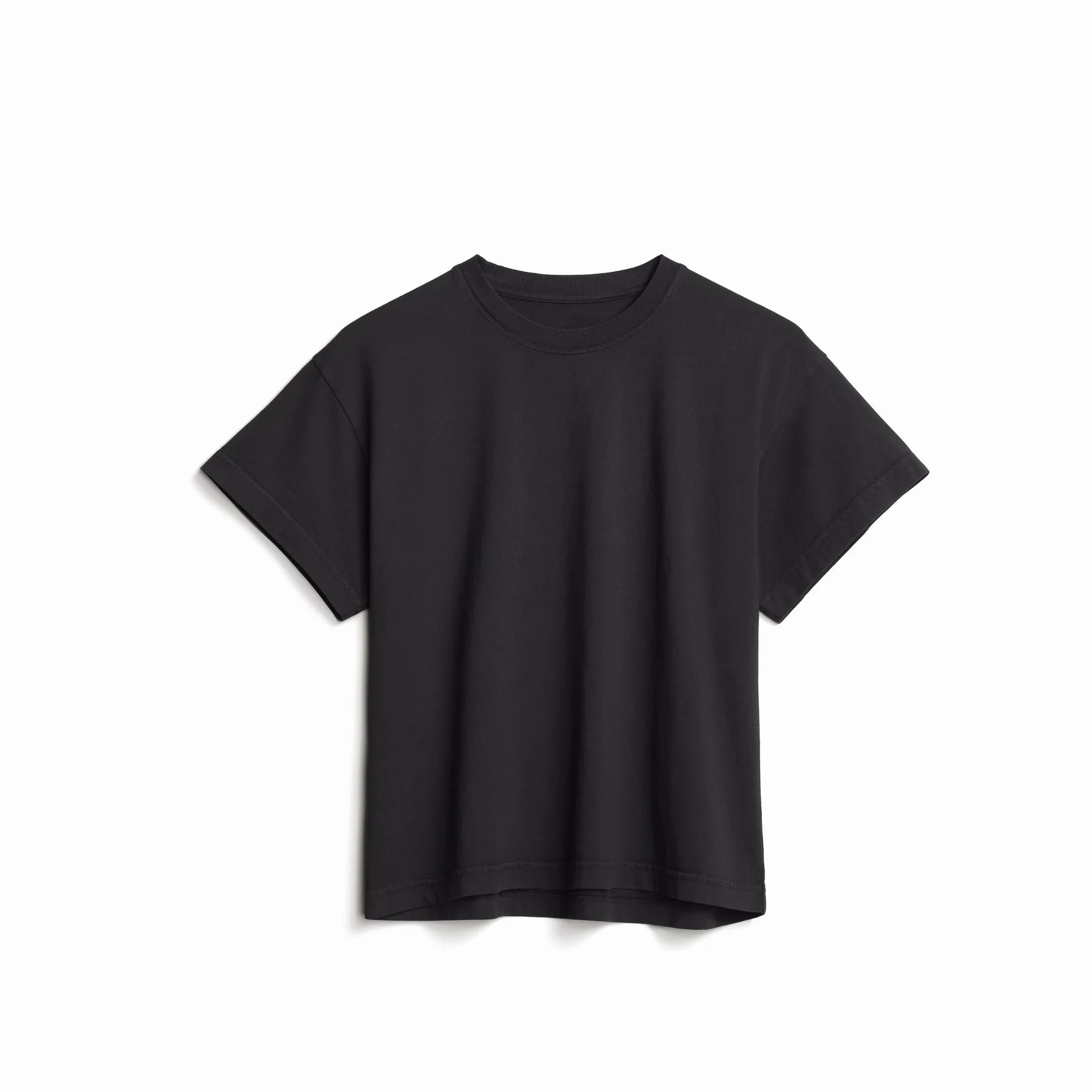 Women’s Easy Fit Tee in black – front view on white background