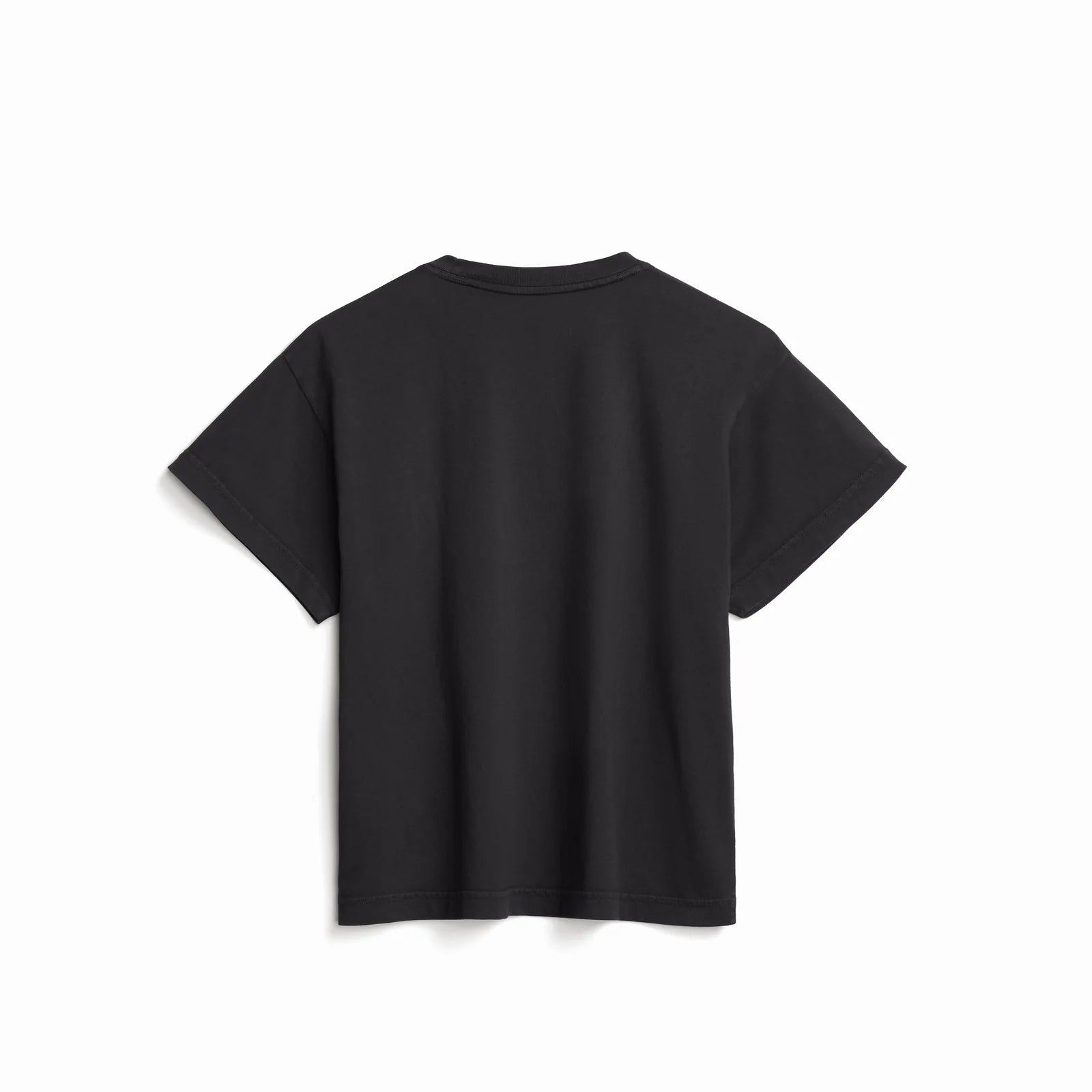 Women’s Easy Fit Tee in black – back view on white background