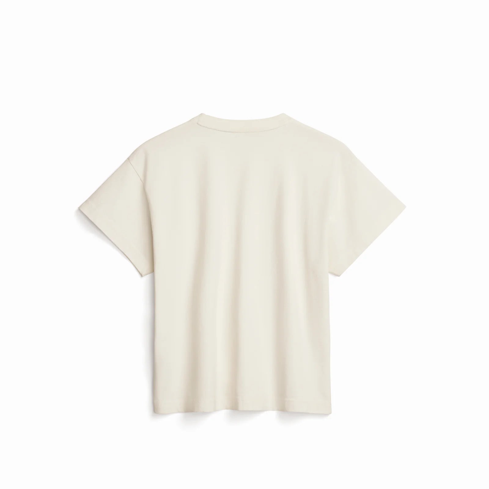 Women’s Easy Fit Tee in off-white – back view on white background
