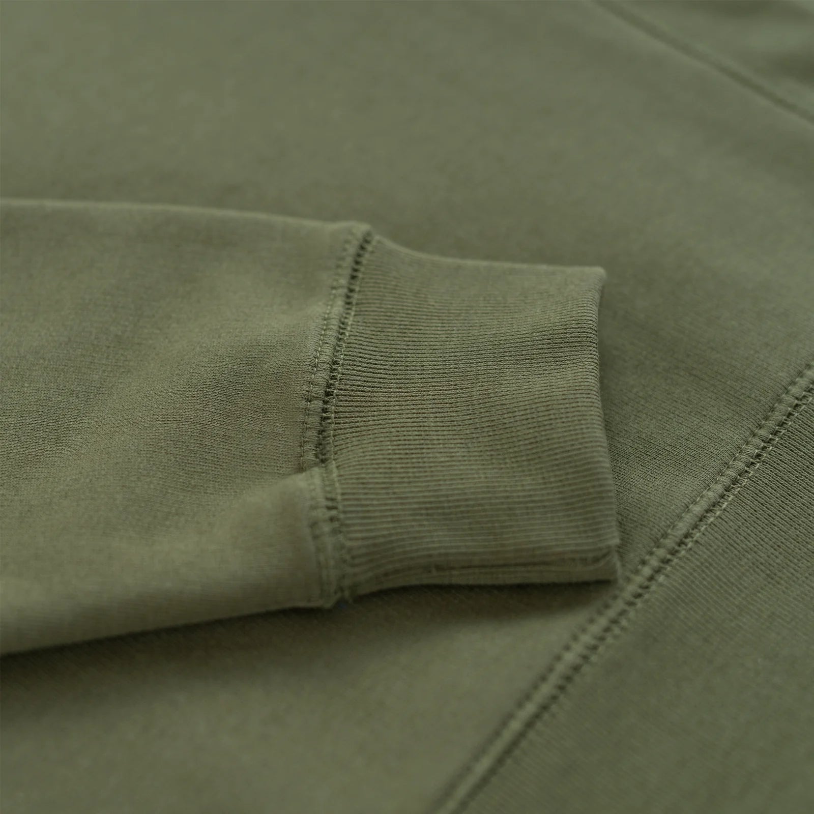 EMERCYN Essential Crewneck – olive khaki unisex premium cotton sweatshirt with custom branding