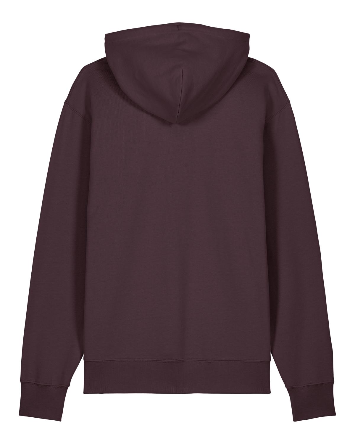 The Ashford Hoodie burgundy hoodie back flat view