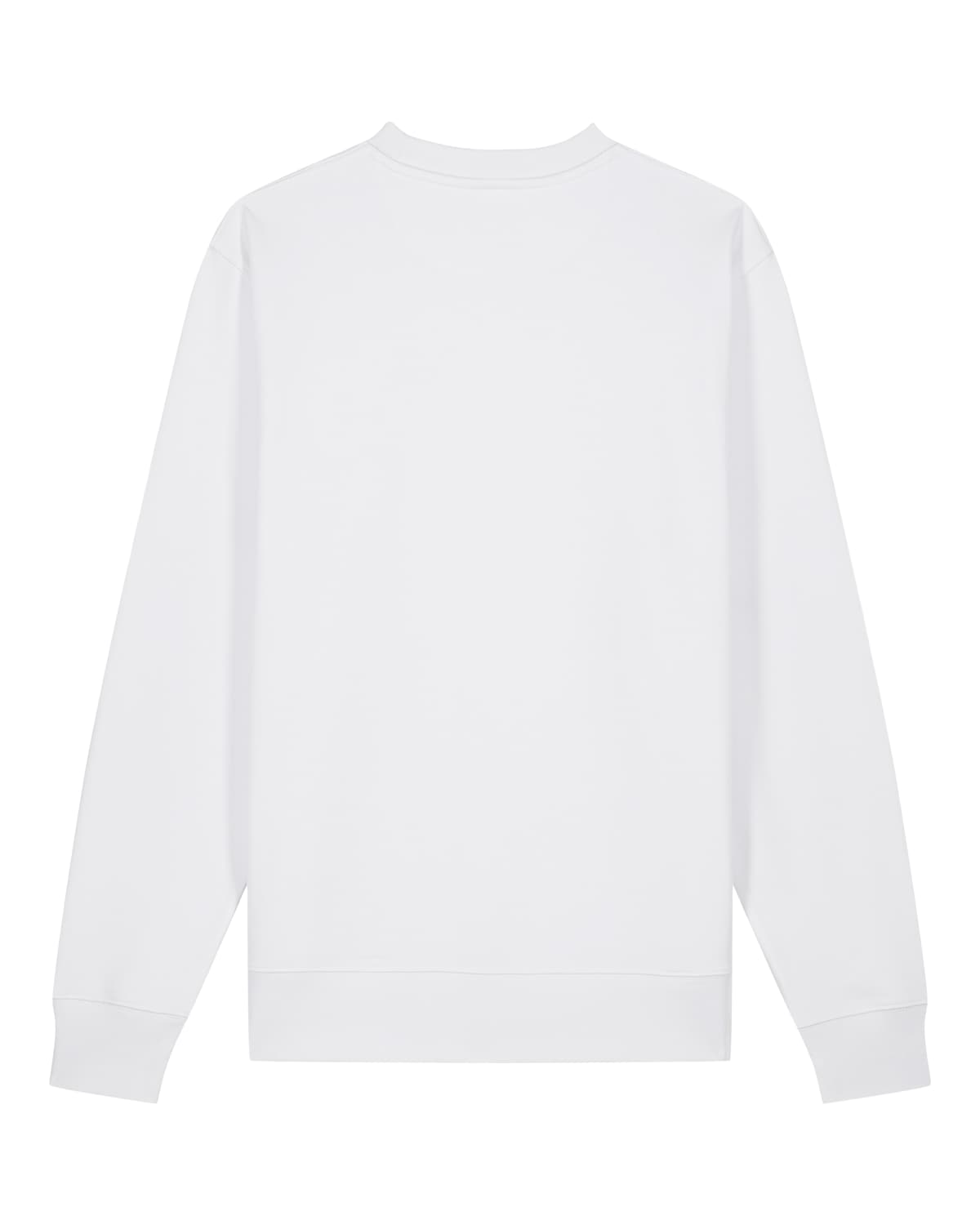 White unisex cotton longsleeve shirt on a white background