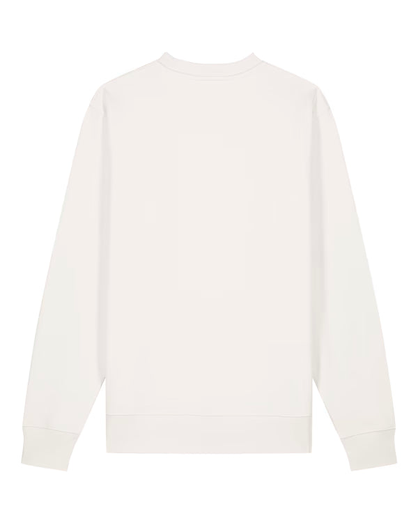 classic white unisex crewneck sweatshirt flat back view