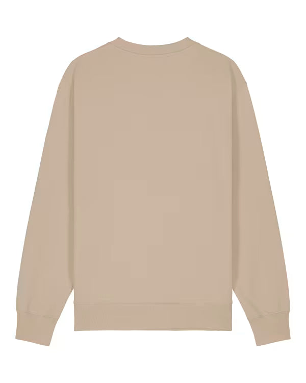 soft beige unisex crewneck sweatshirt flat back view