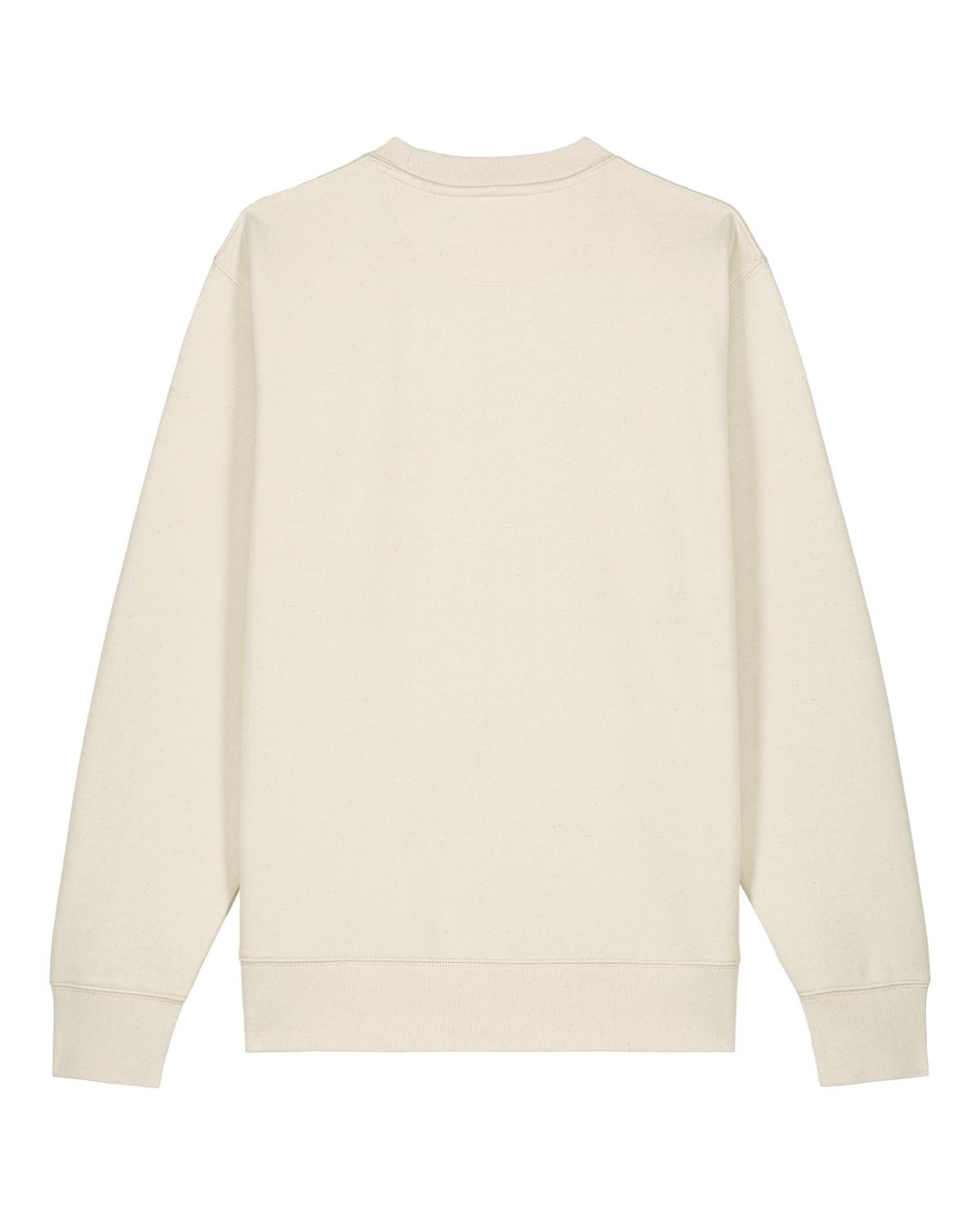 Beige unisex cotton sweatshirt on a white background