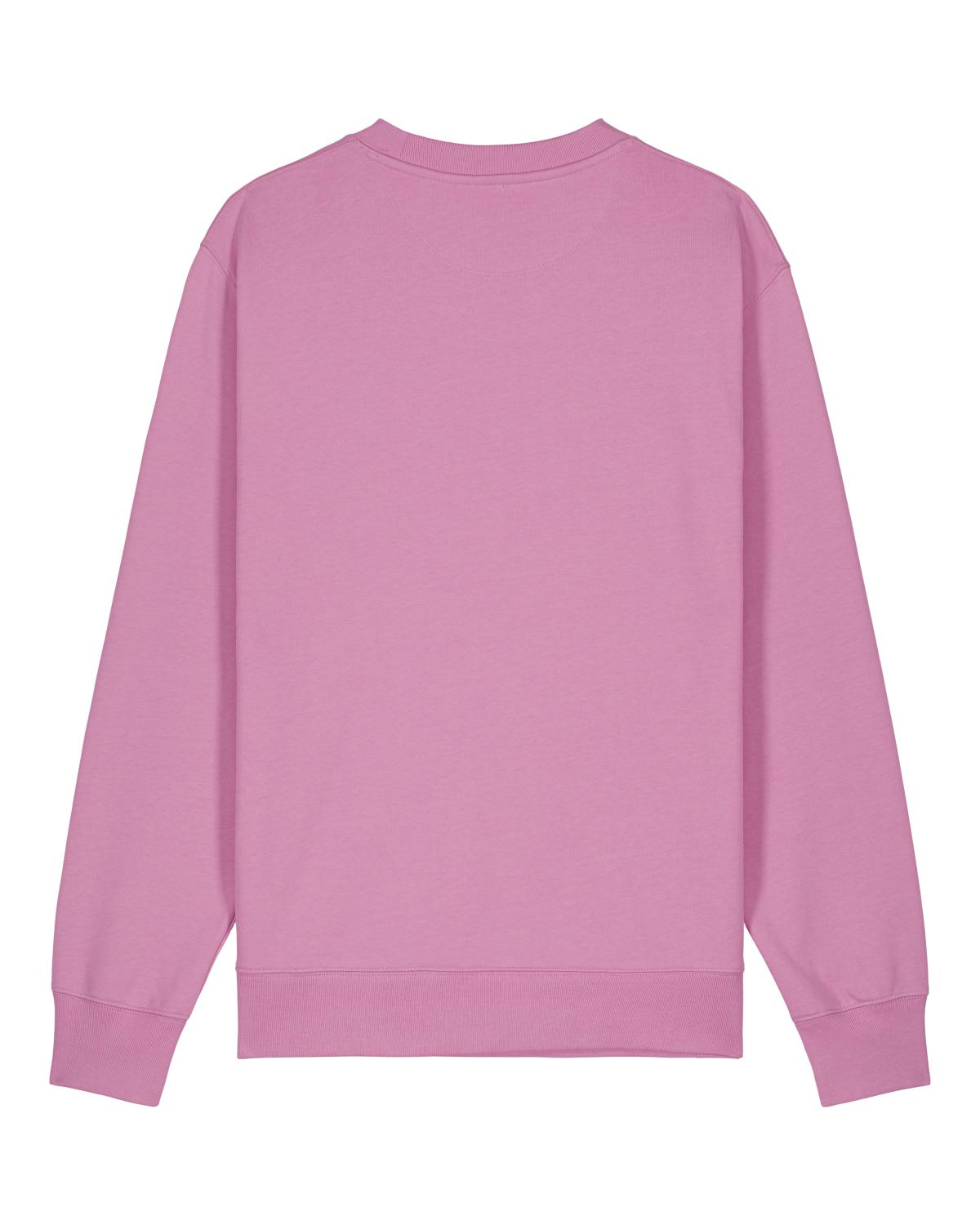 Pink unisex cotton sweatshirt on a white background