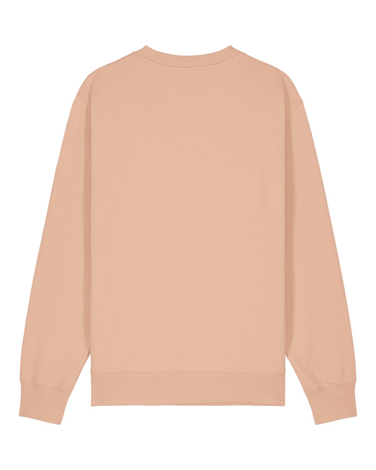 Beige unisex cotton sweatshirt on a white background