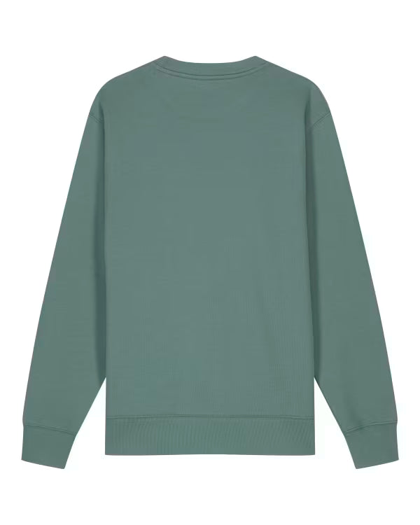mustard yellow unisex crewneck sweatshirt flat back view