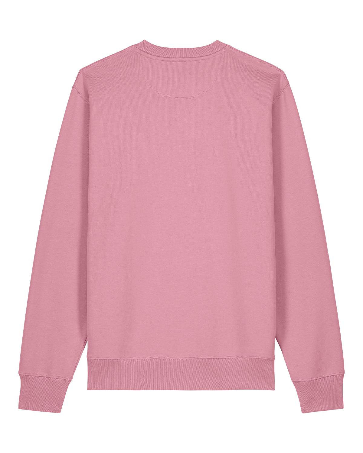 Pink unisex cotton sweatshirt on a white background