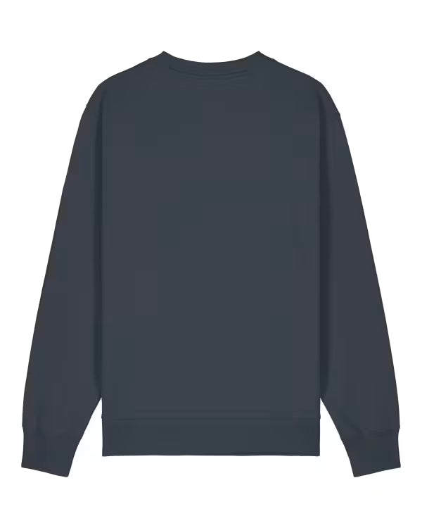 steel blue unisex crewneck sweatshirt flat back view
