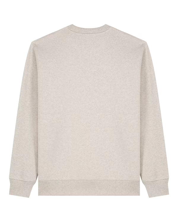light beige unisex crewneck sweatshirt flat back view
