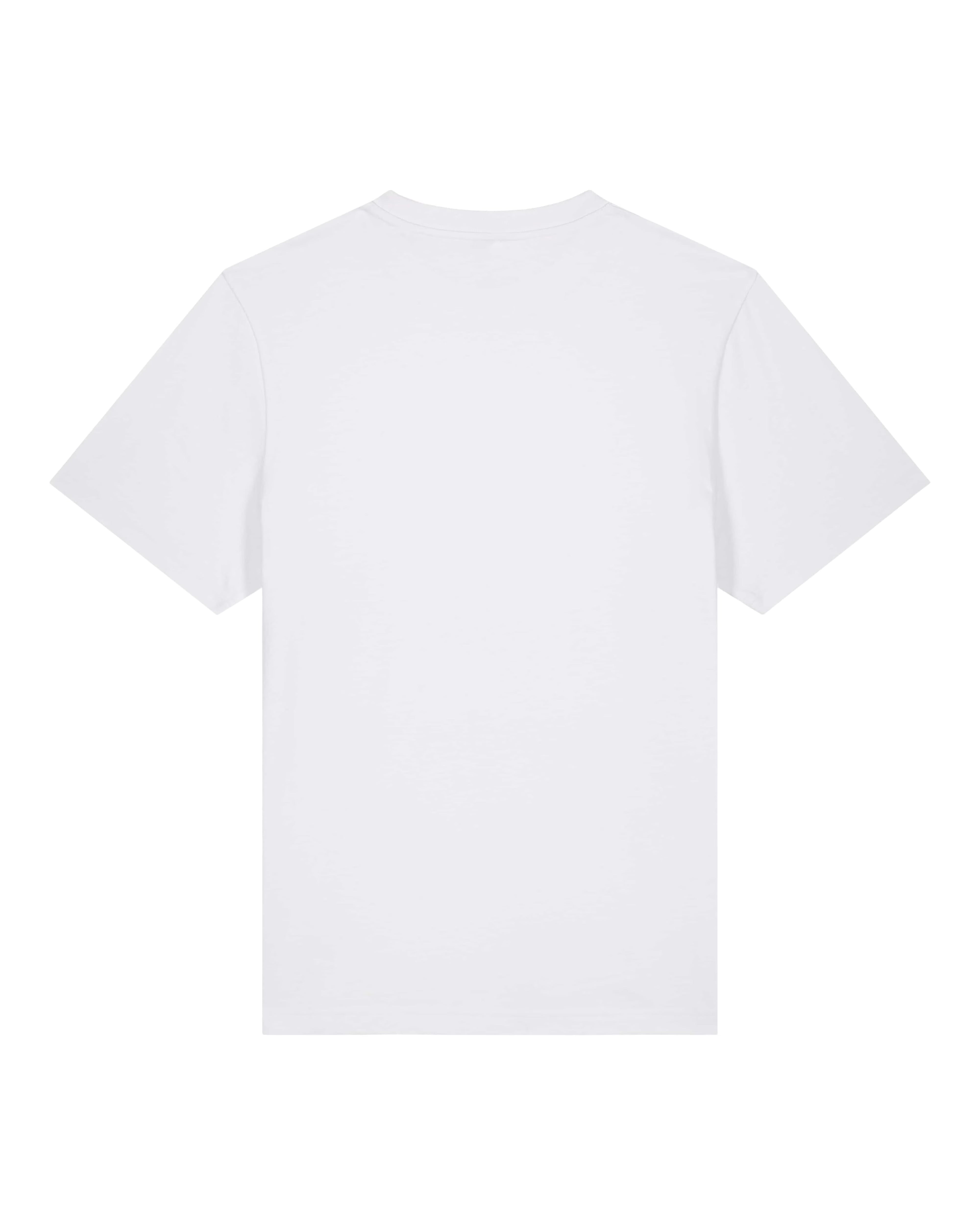 white unisex cotton t-shirt flat front view