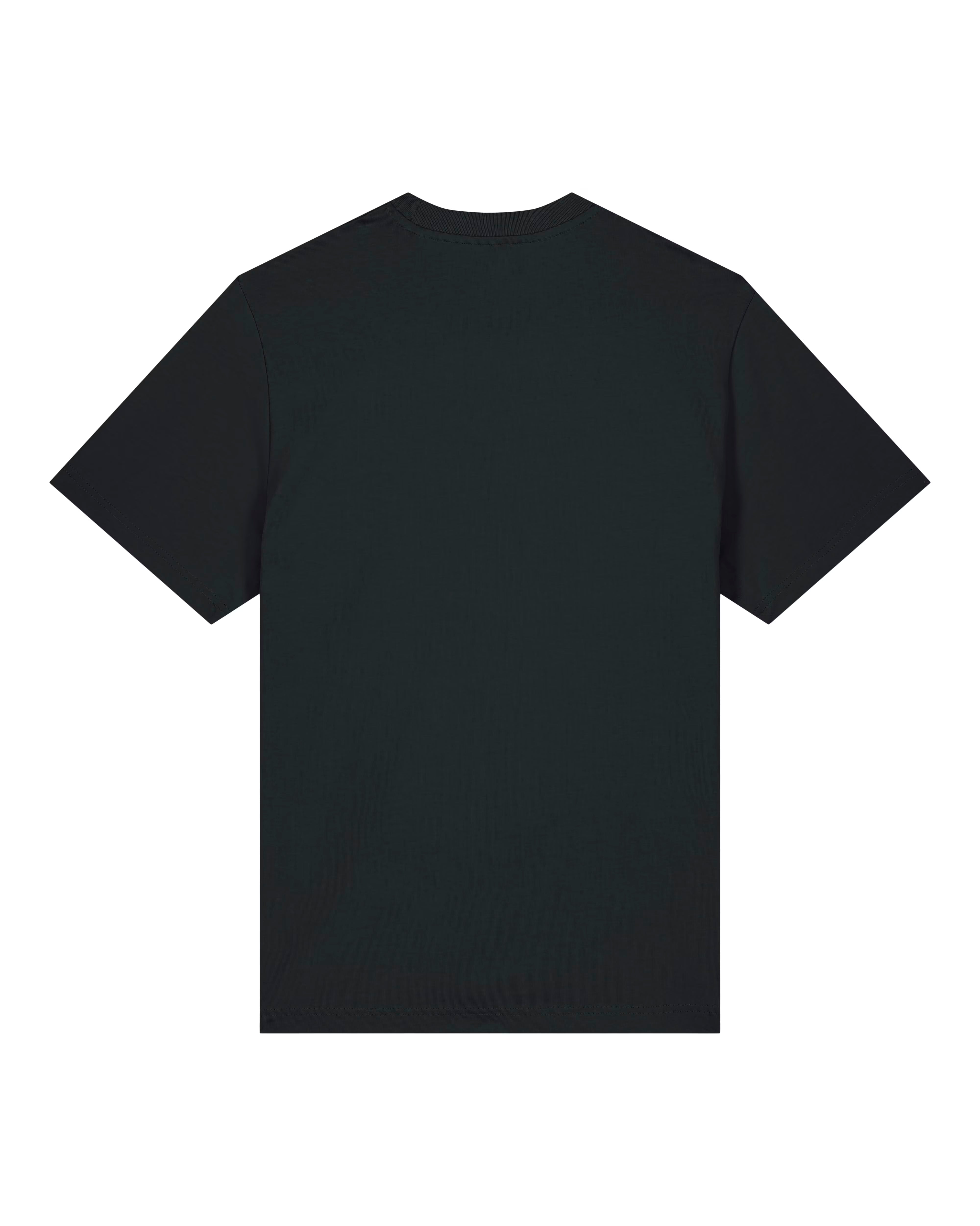 black unisex cotton t-shirt flat front view