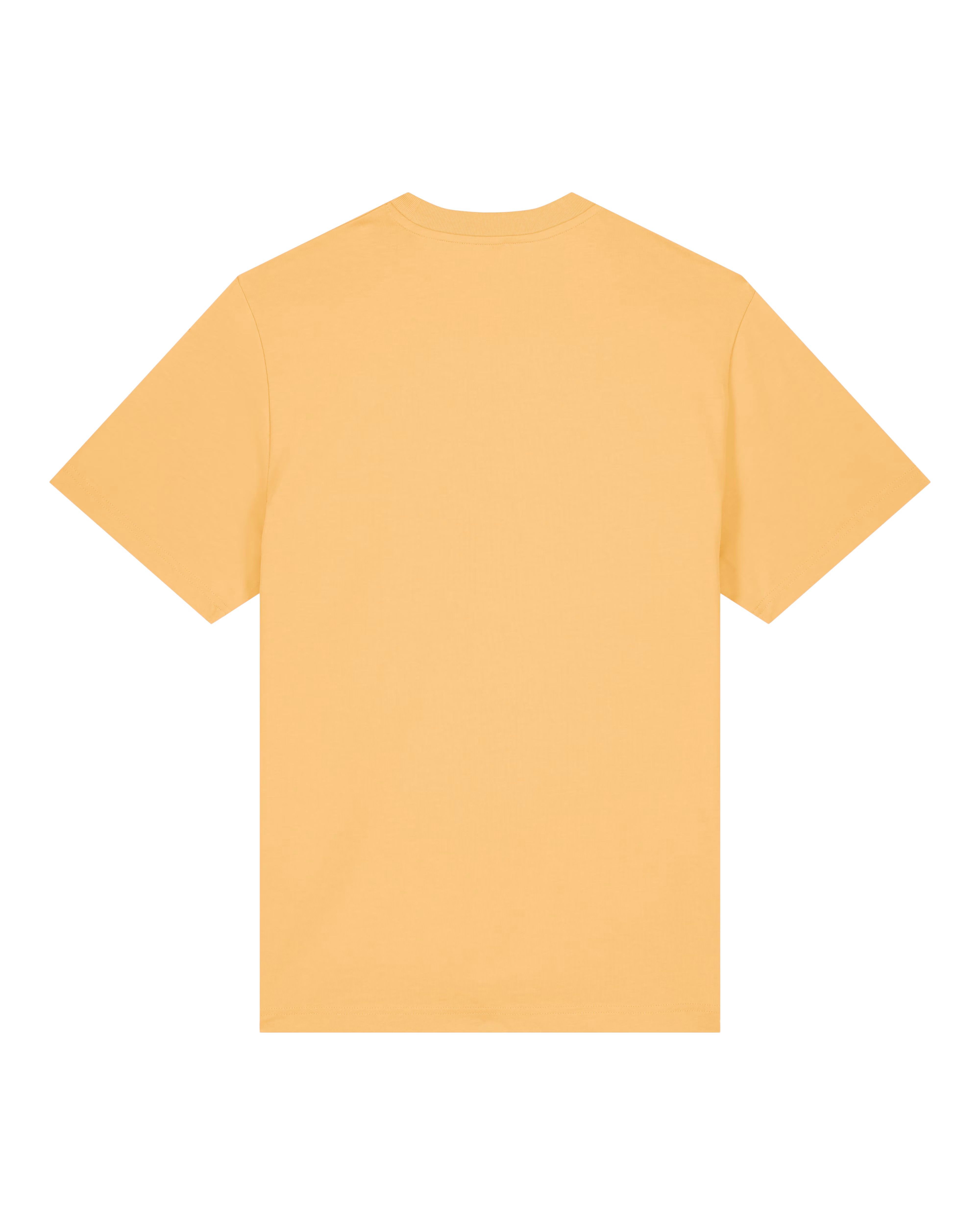 warm yellow unisex cotton t-shirt flat front view