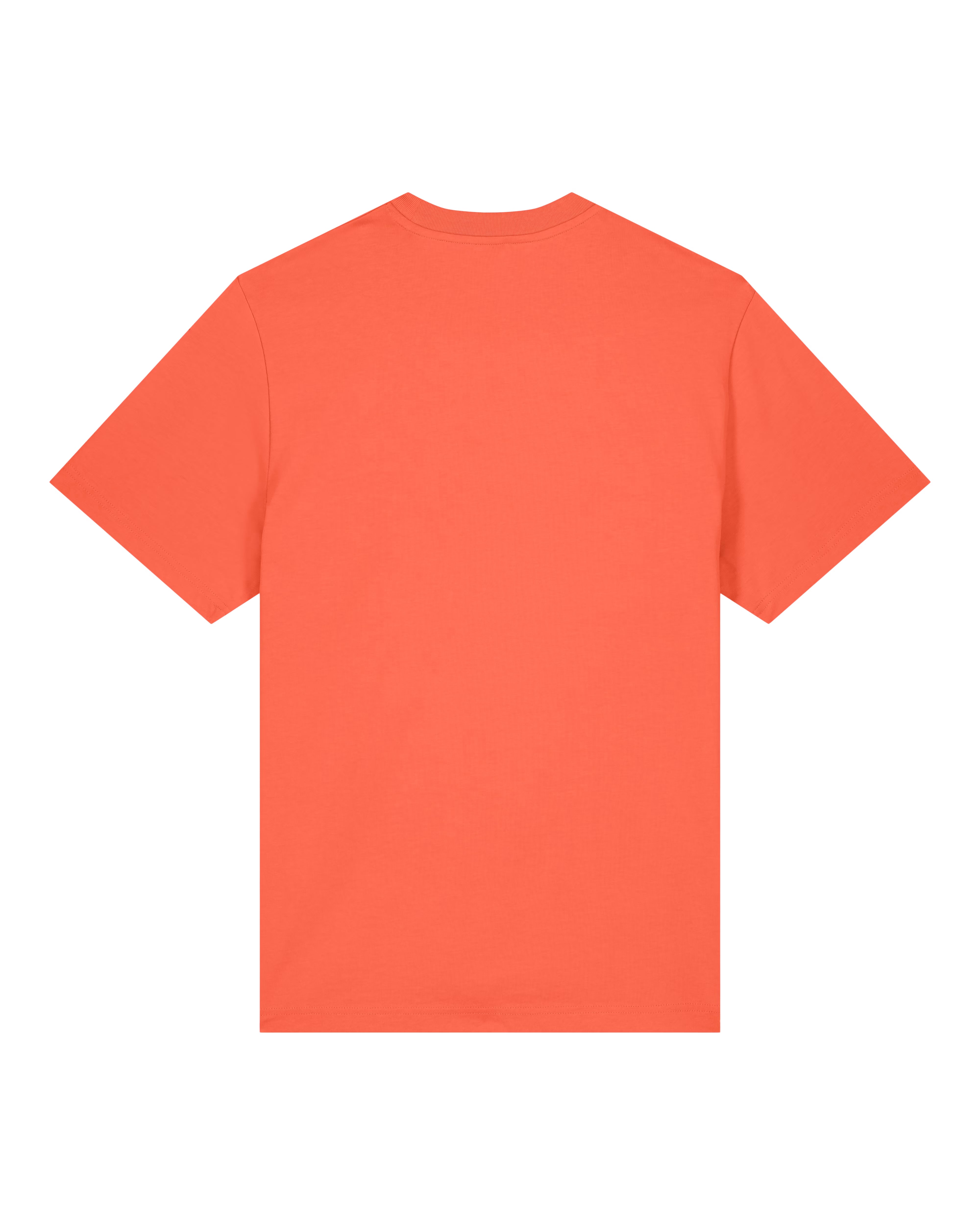 coral orange unisex cotton t-shirt flat front view