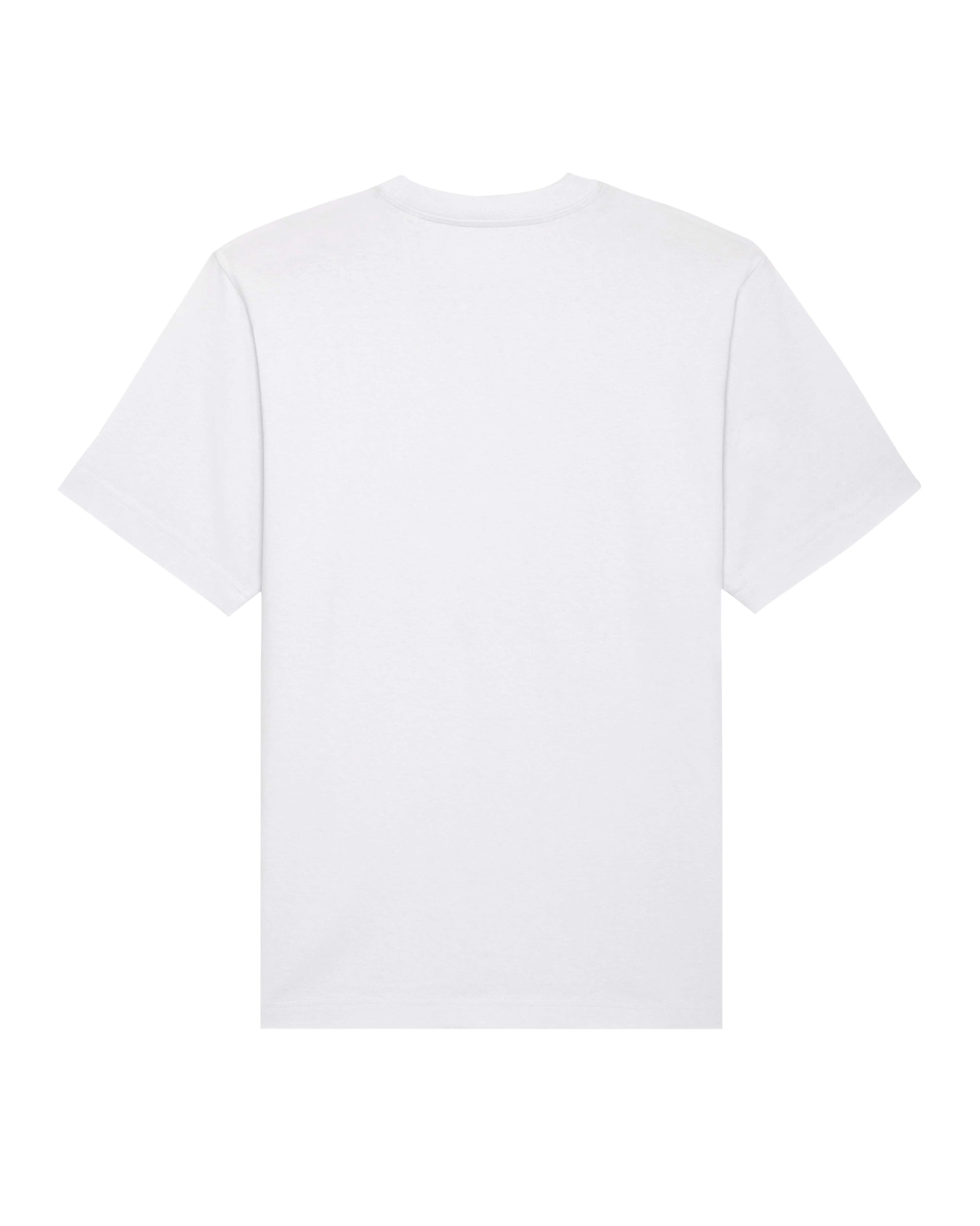 white unisex cotton t-shirt flat back view