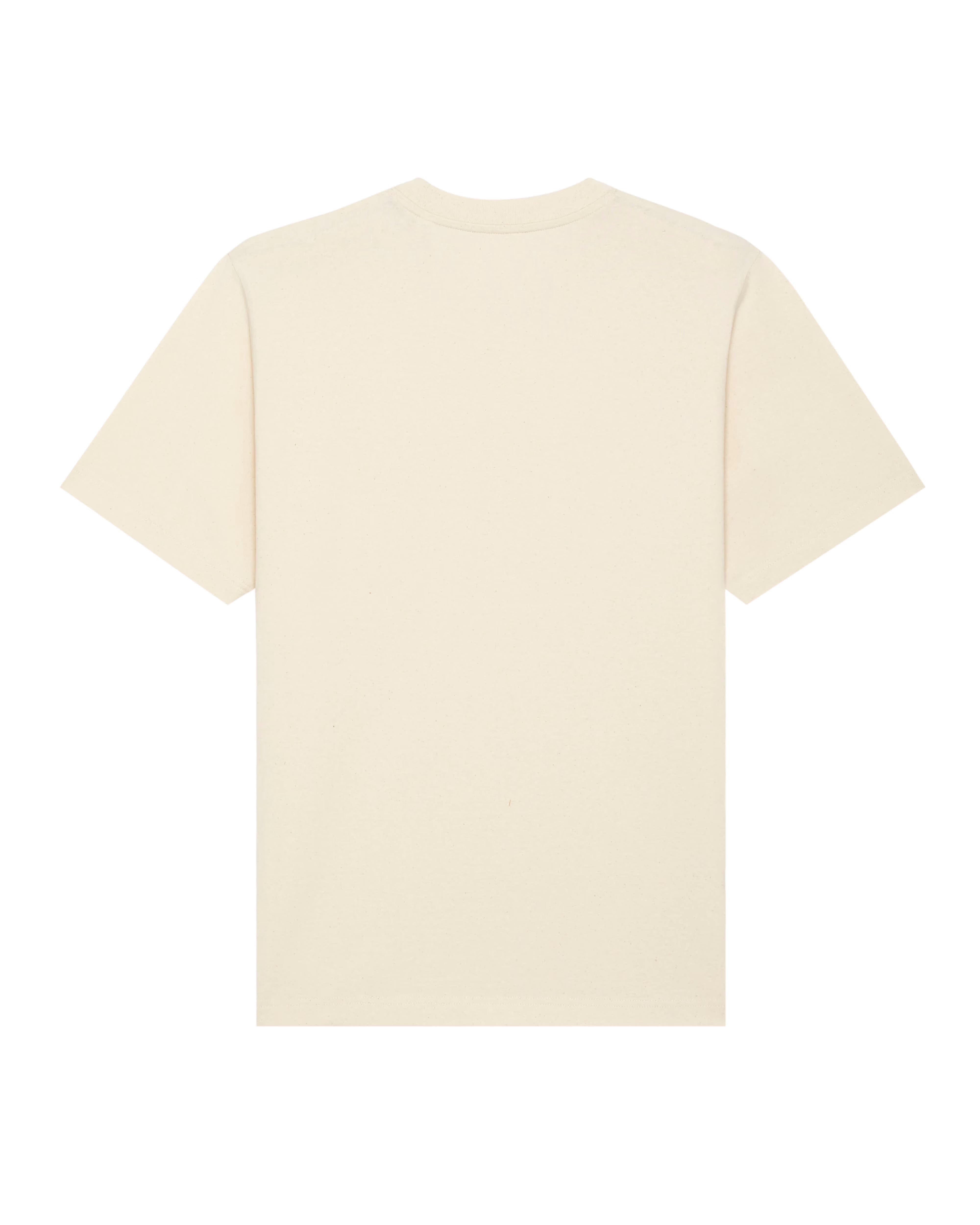 natural beige unisex cotton t-shirt flat front view