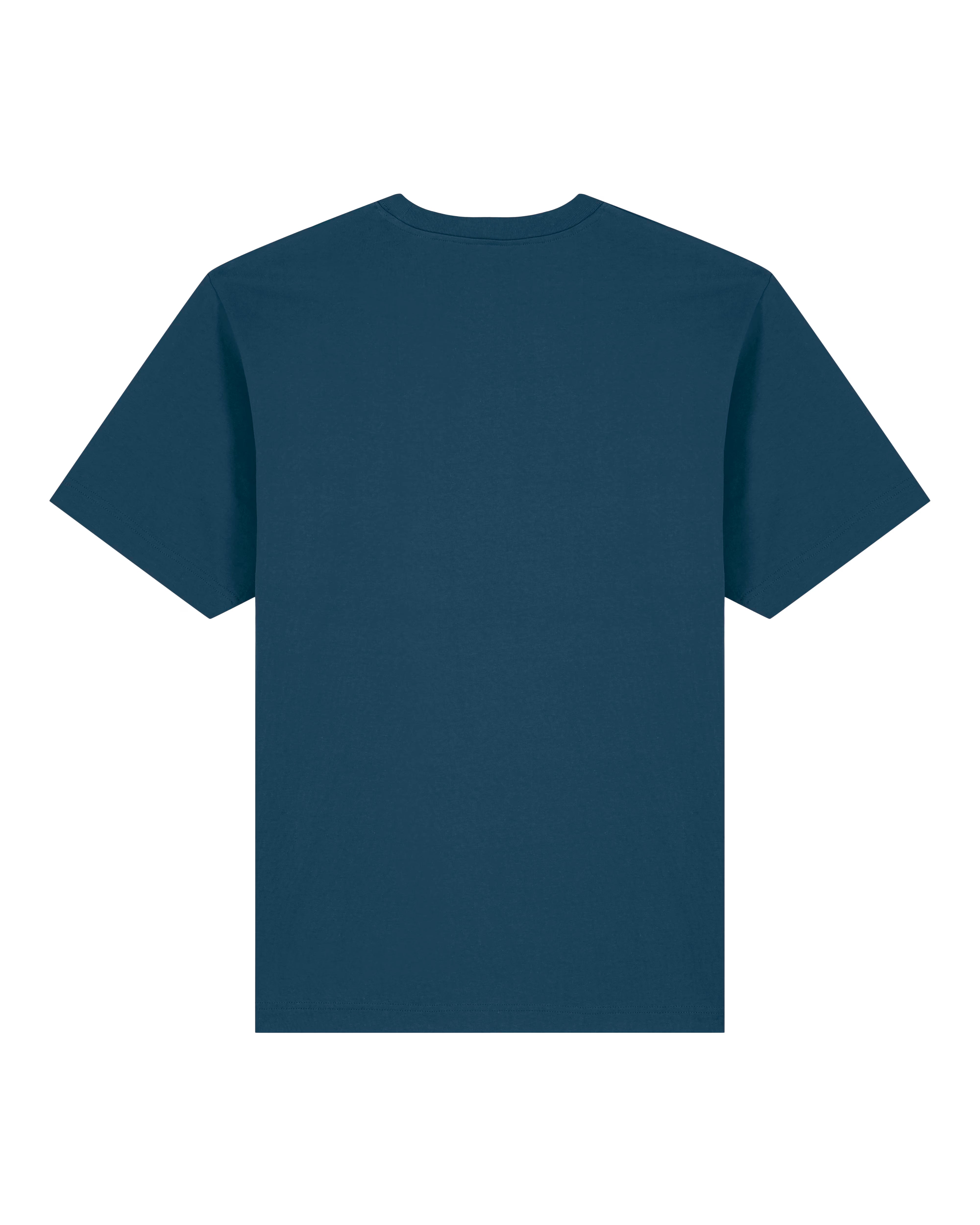 teal blue unisex cotton t-shirt flat front view