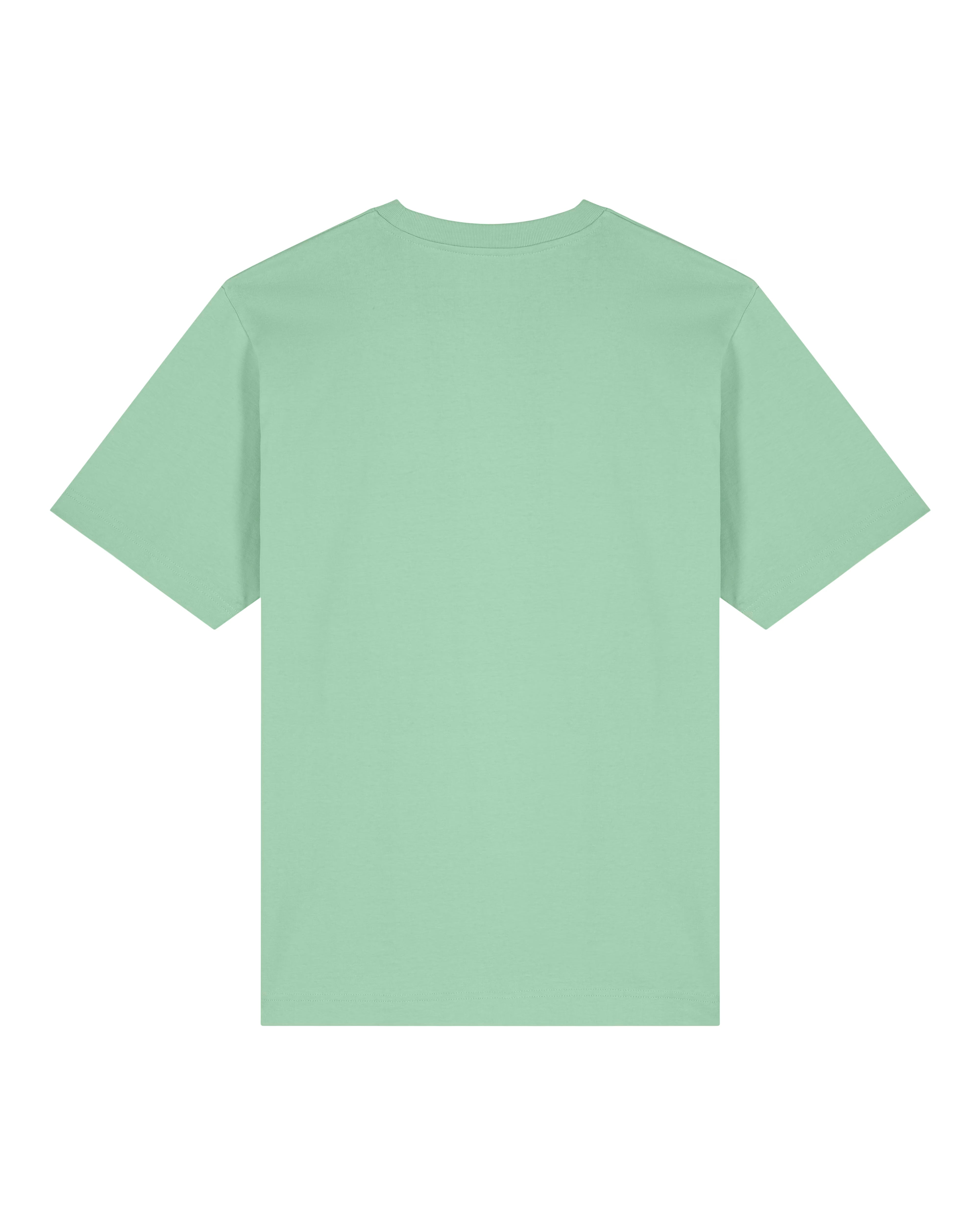 mint green unisex cotton t-shirt flat front view