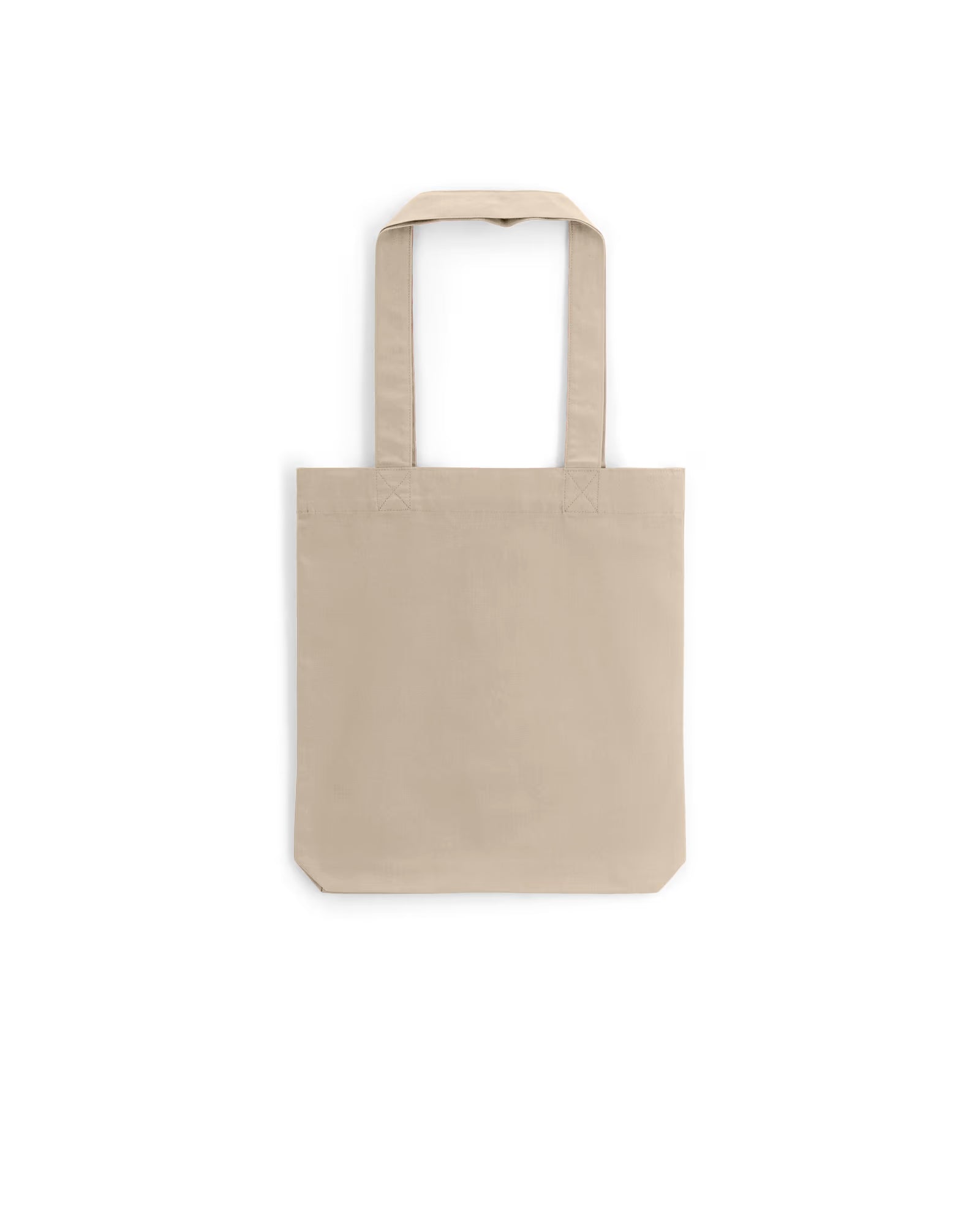 natural beige unisex canvas tote bag on model

