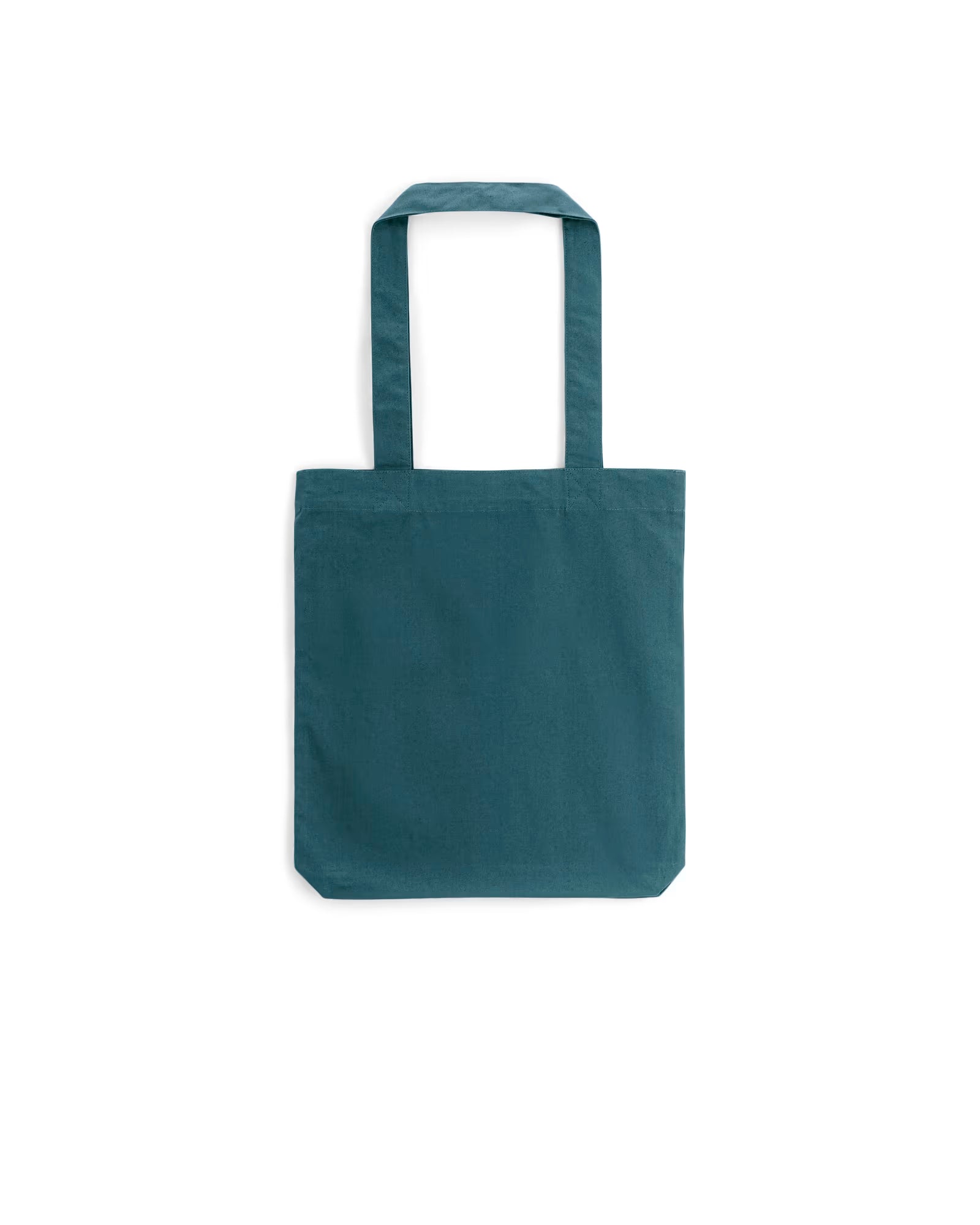 deep teal unisex canvas tote bag studio front view