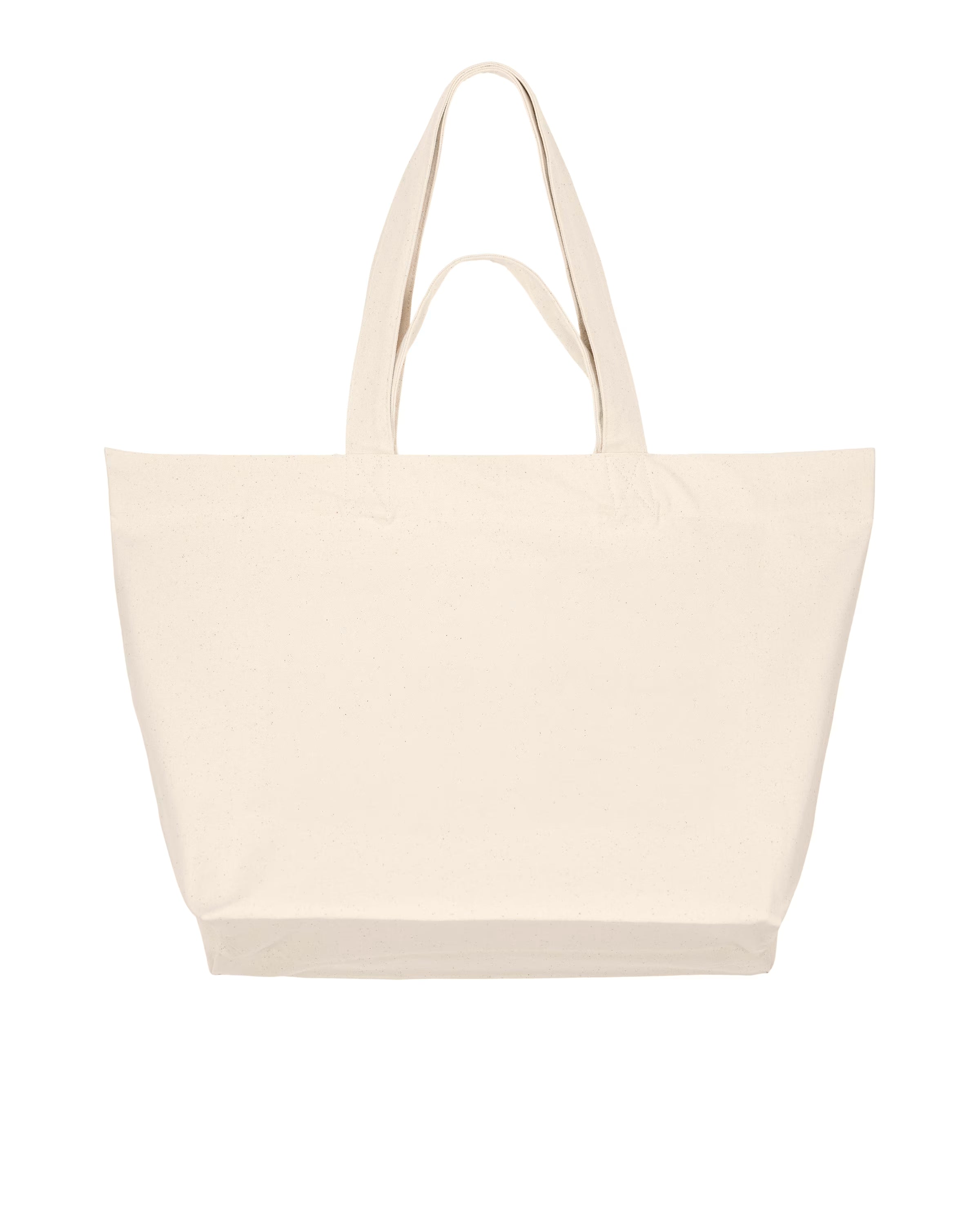 Beige unisex cotton  tote bag on a white background