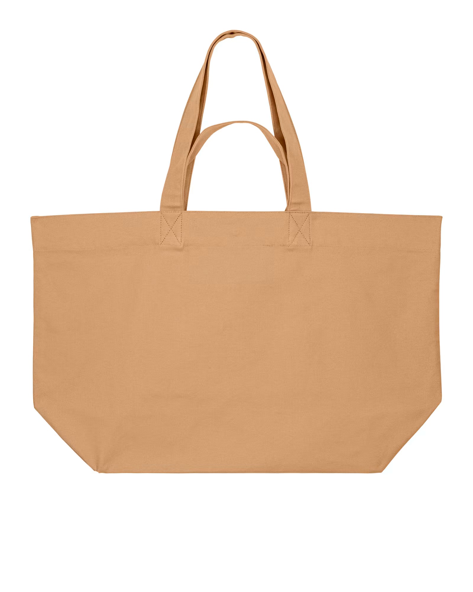 sand beige structured canvas tote bag studio front view