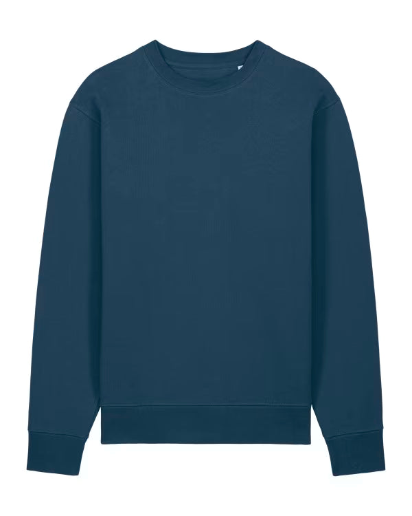 deep navy unisex crewneck sweatshirt studio front view