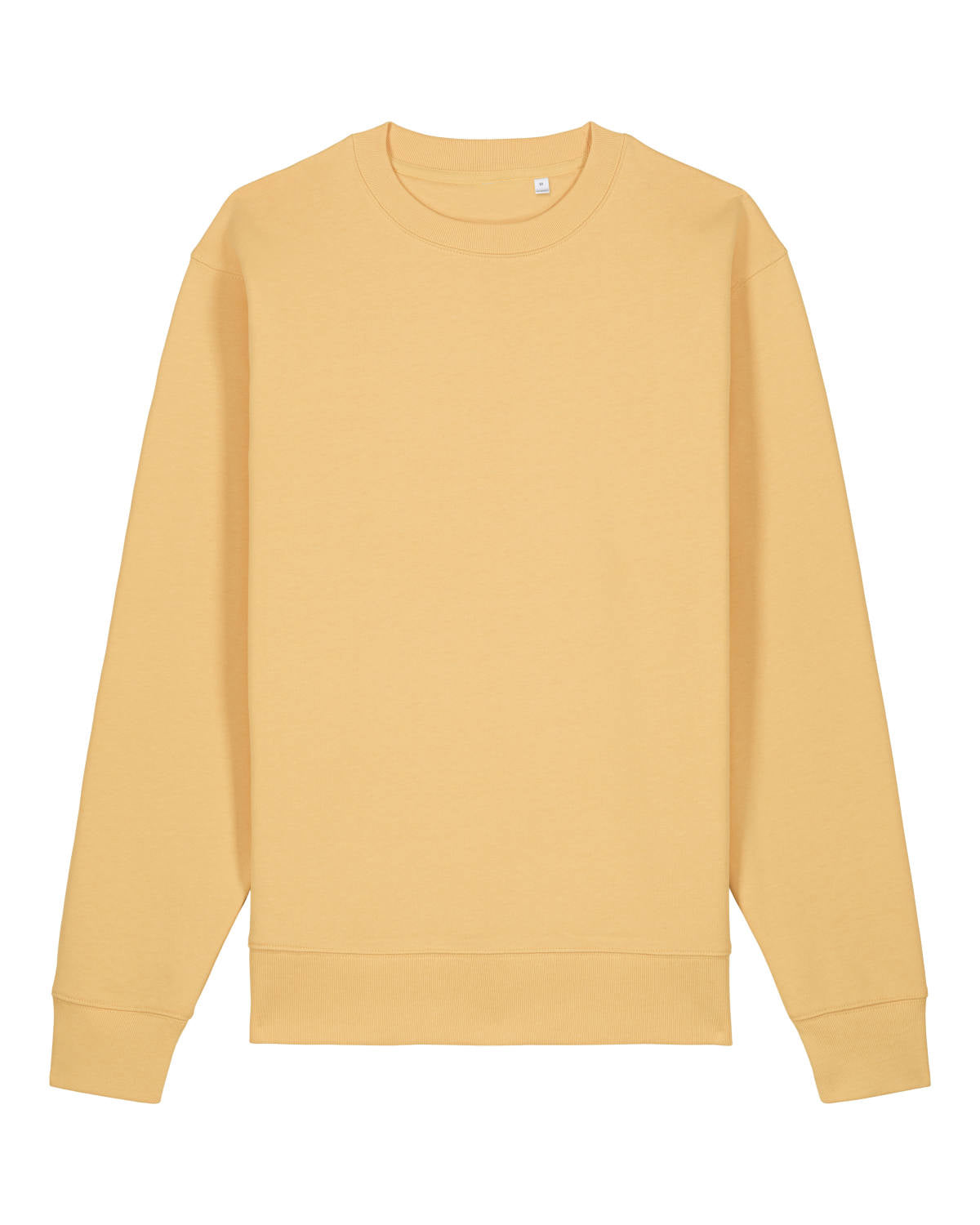 Yellow unisex cotton sweatshirt on a white background