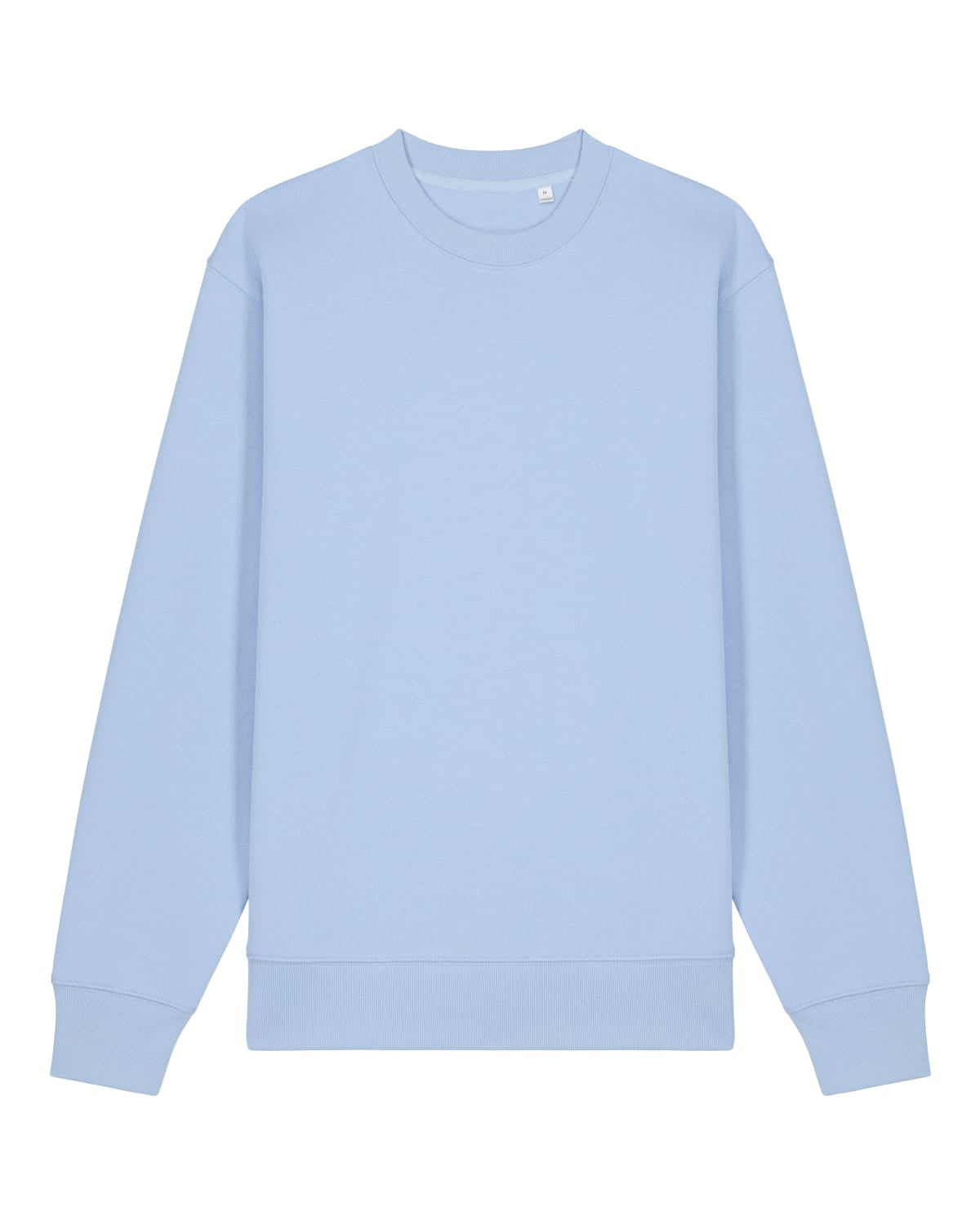 Light blue unisex cotton sweatshirt on a white background