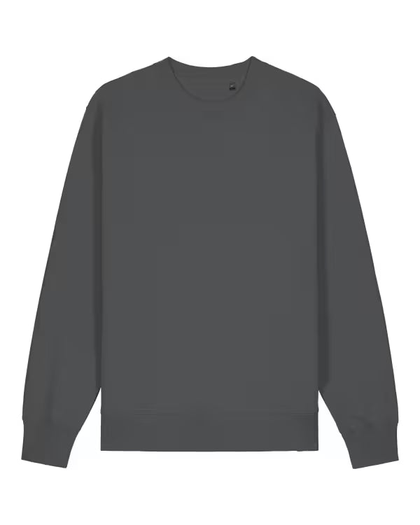 dark grey unisex crewneck sweatshirt studio front view