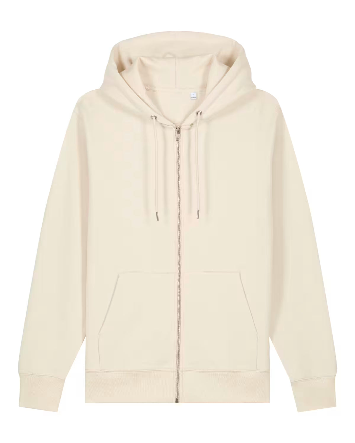 Beige cotton hoodie on a white background