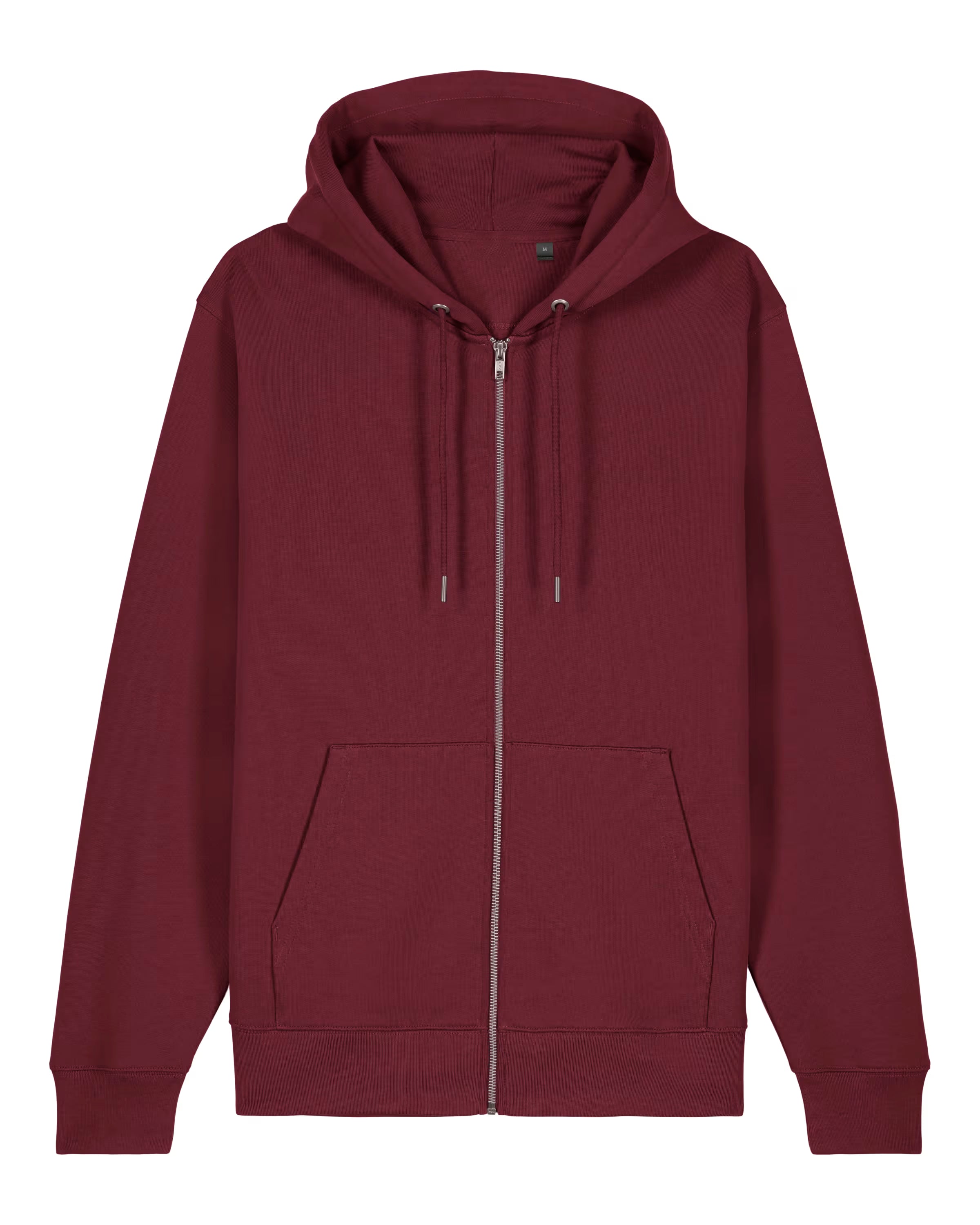 Gray cotton hoodie with a zipper on a white background