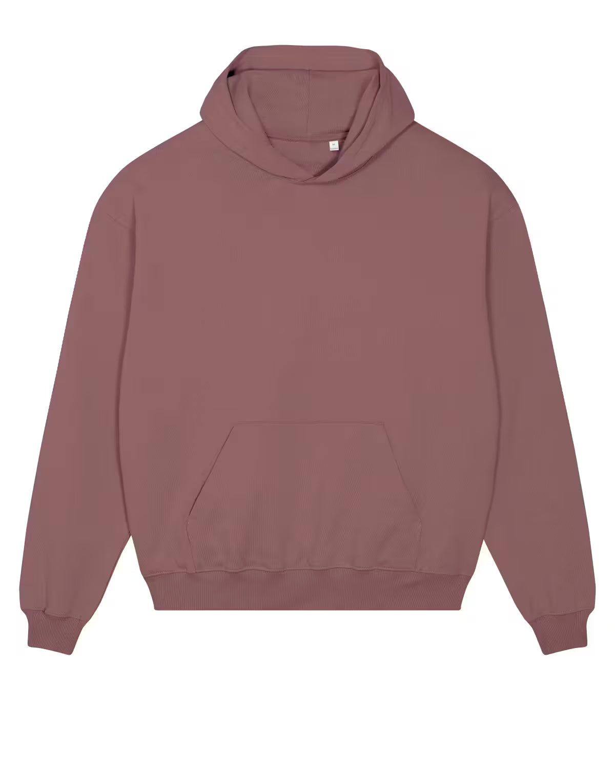 Front view of a dusty rose unisex cotton hoodie isolated on white background
