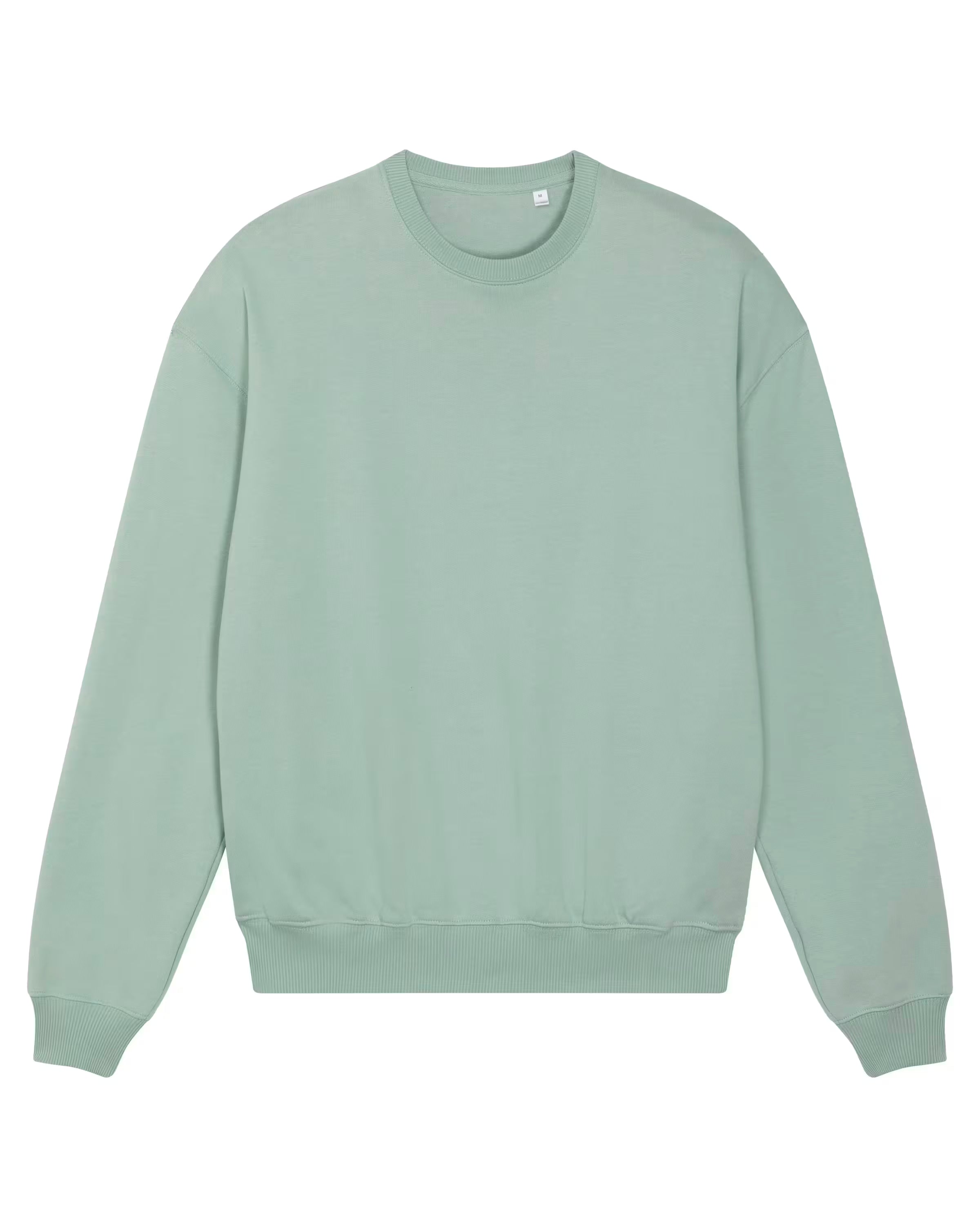 Light green unisex cotton sweatshirt on a white background