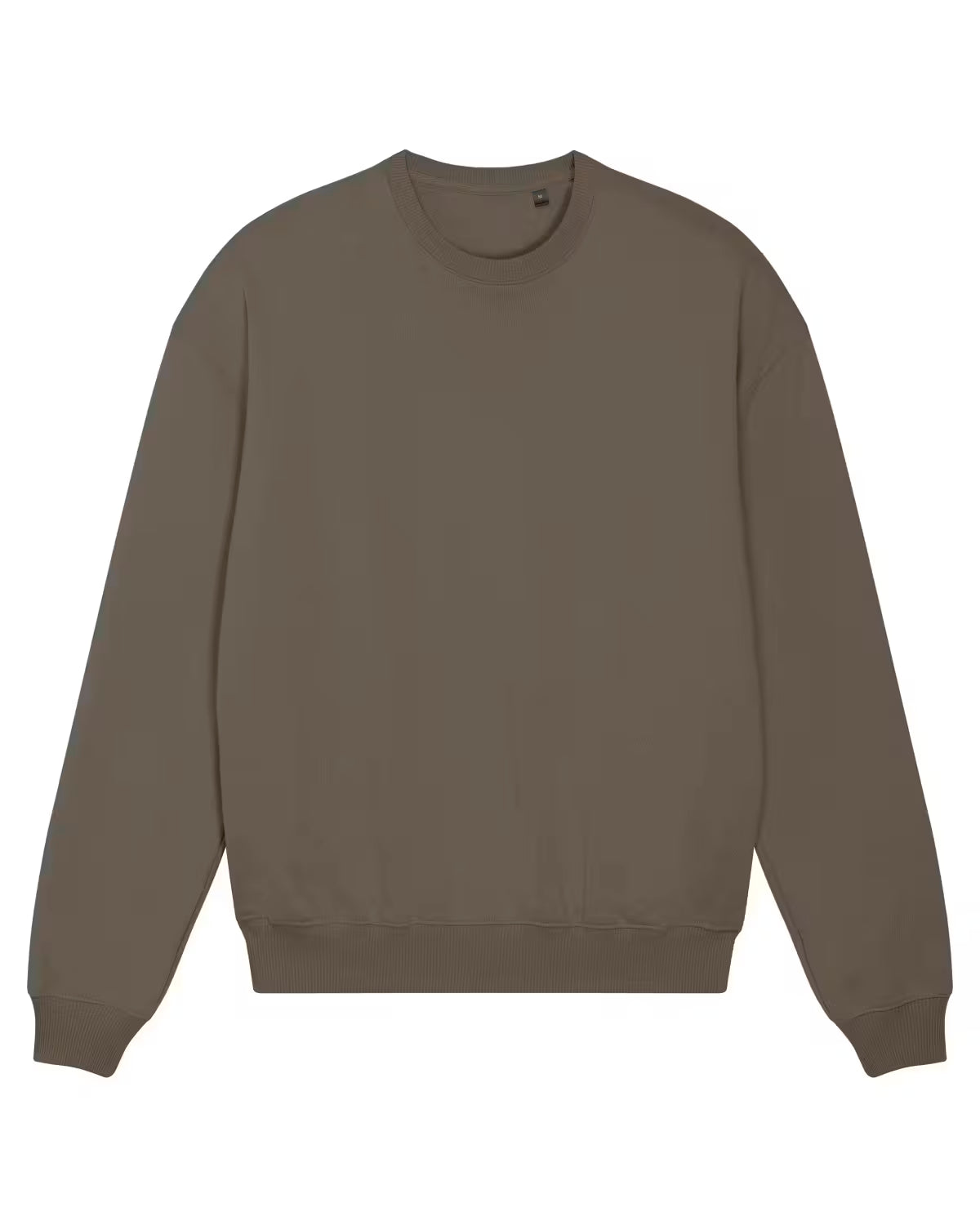 Front view of a brown unisex cotton hoodie isolated on white background