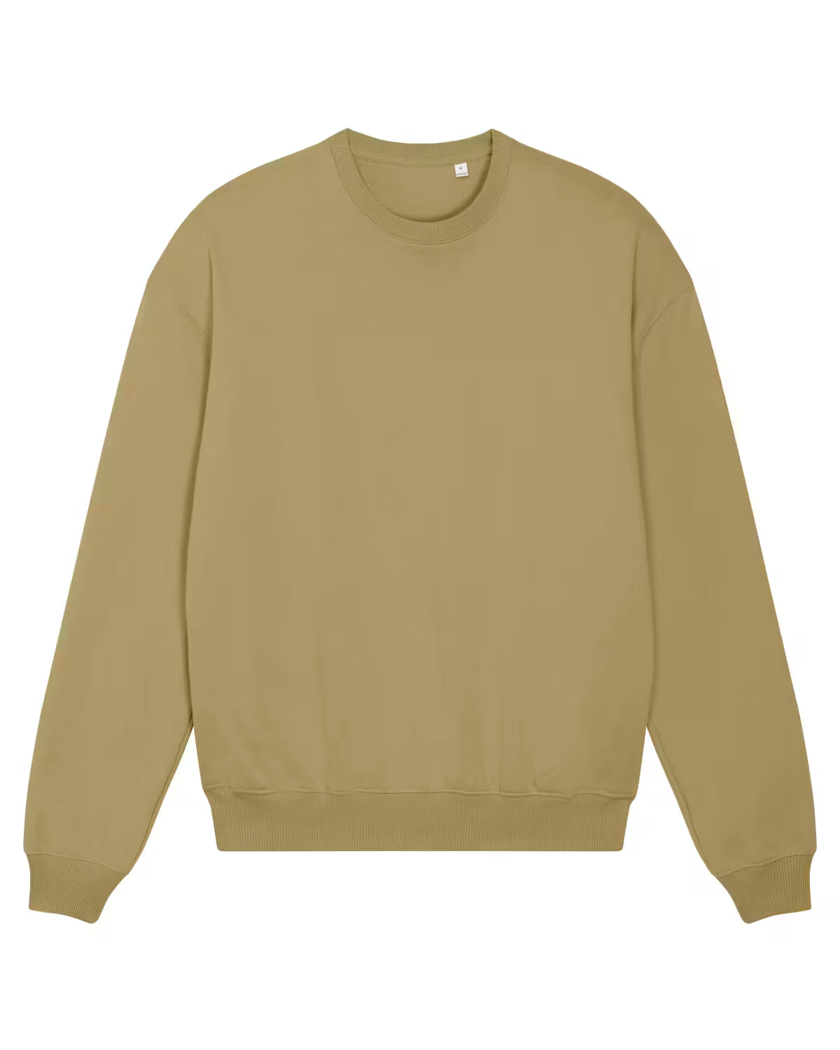 Front view of a olive green  unisex cotton hoodie isolated on white background