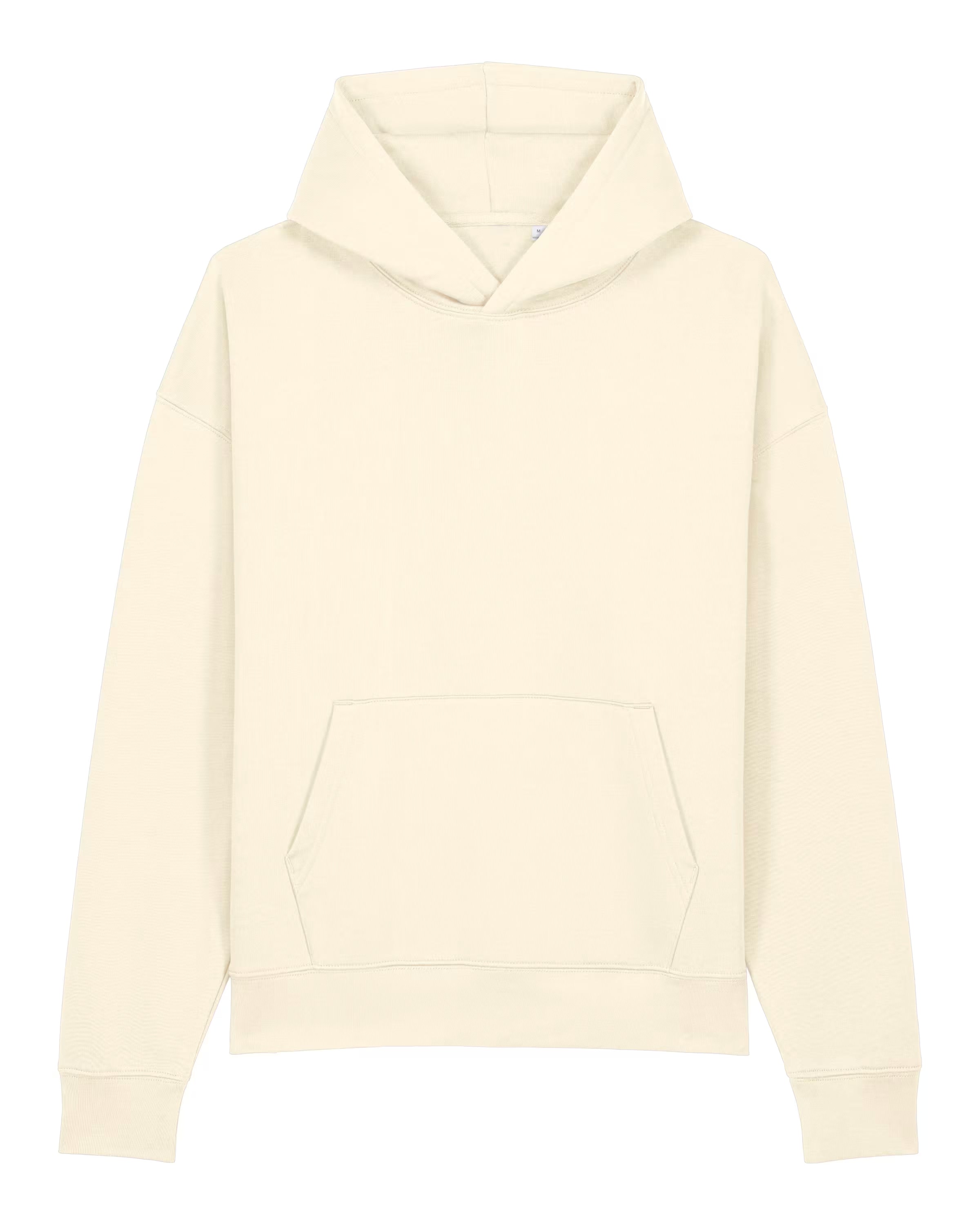 Beige  unisex cotton hoodie on a white background